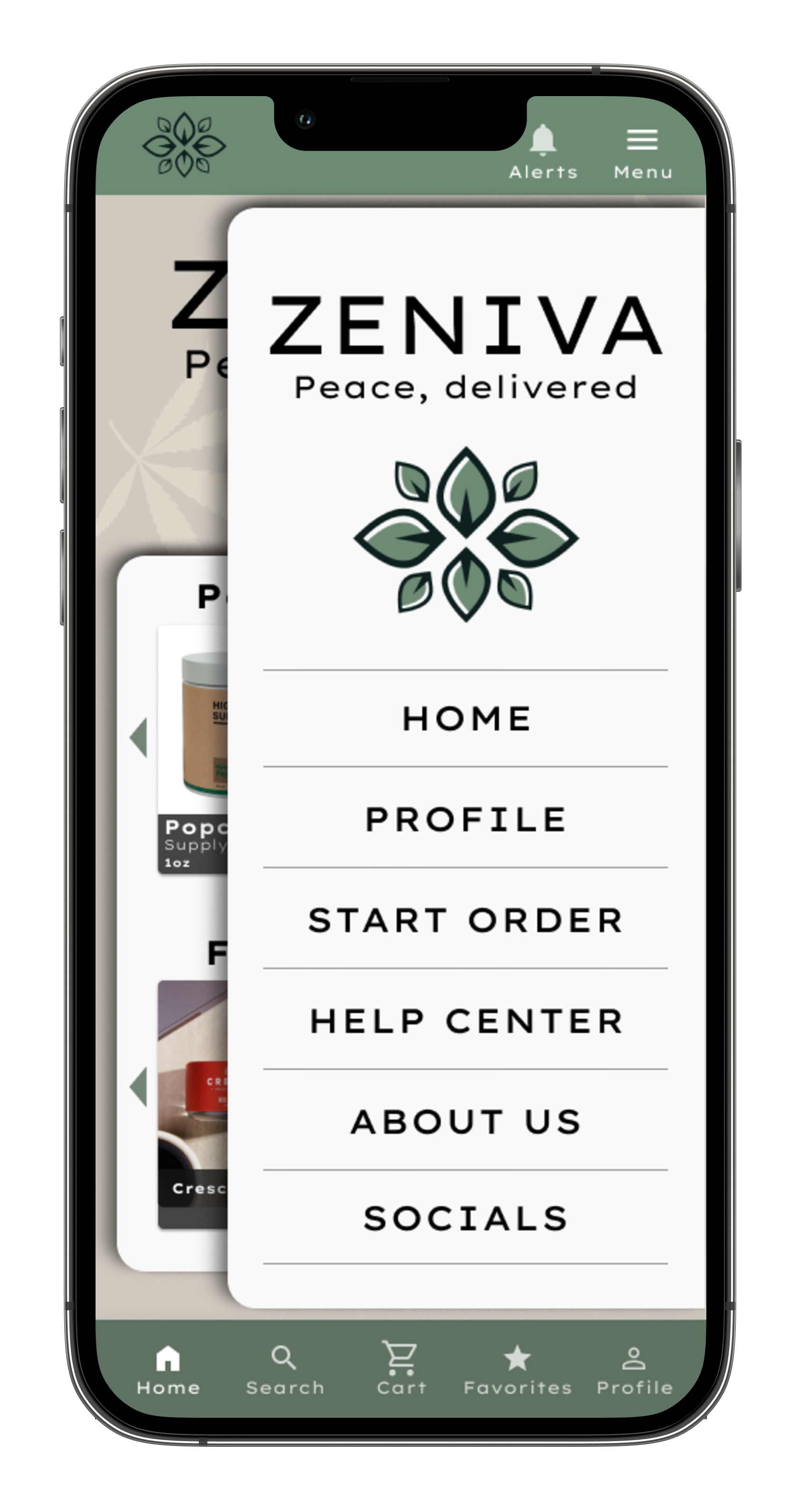 Zeniva home page when you access the menu button, it will bring out the navigation menu drawer