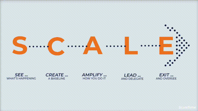Arrow with steps: See, Create, Amplify, Lead, Exit.
