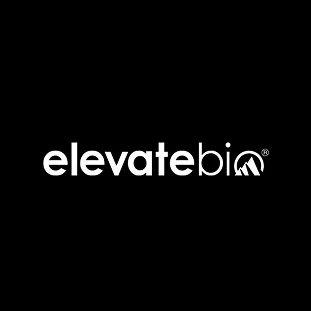 Elevate Bio company logo on a black background.