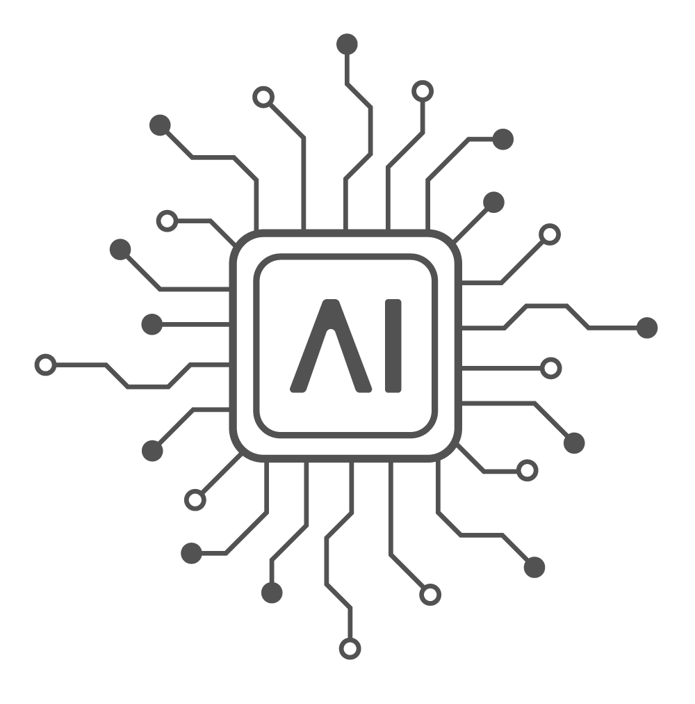 A circuit depicting an AI computer chip