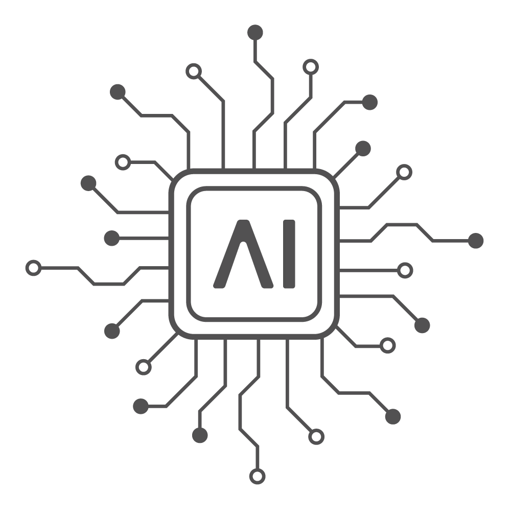 A circuit depicting an AI computer chip