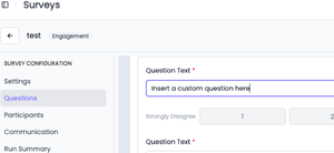 Custom survey question