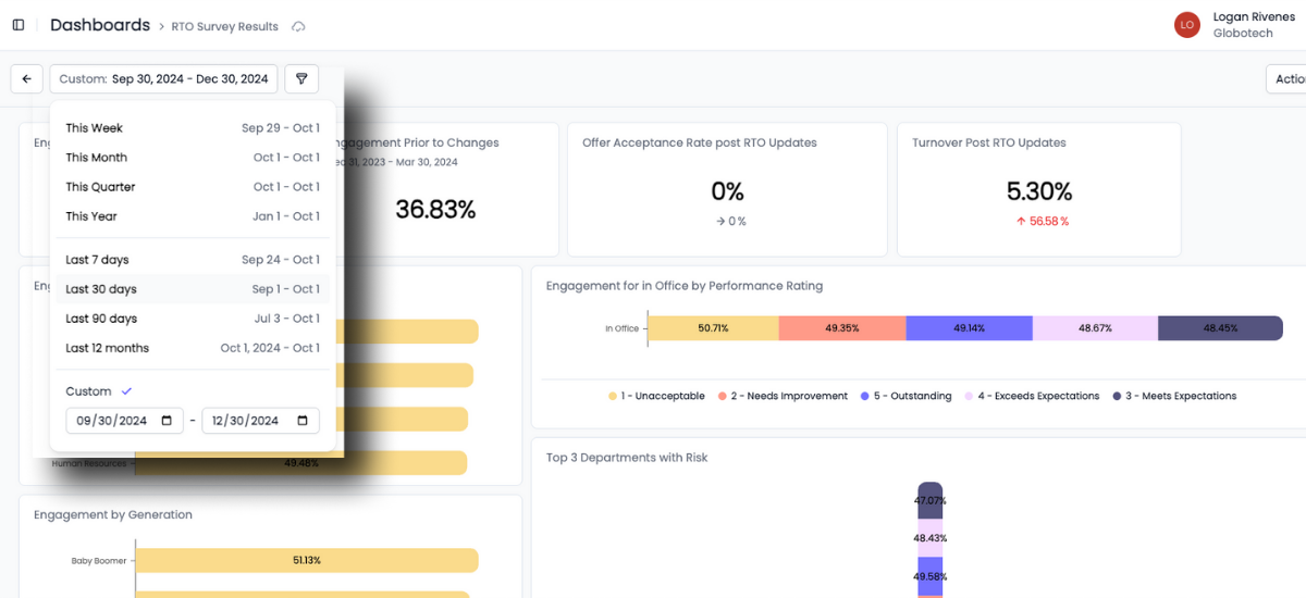 Track employee surveys over time