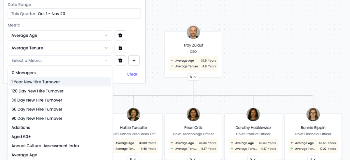 Org Chart with HR Metrics