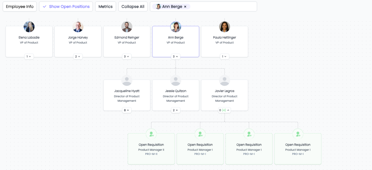 Org Chart with Open Requisitions