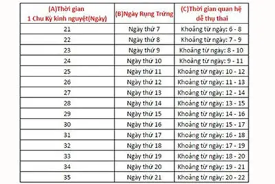 Cách xác định ngày rụng trứng hiệu quả