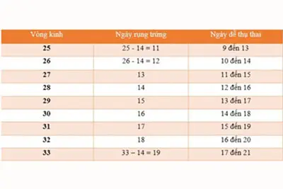 Cách tính ngày rụng trứng