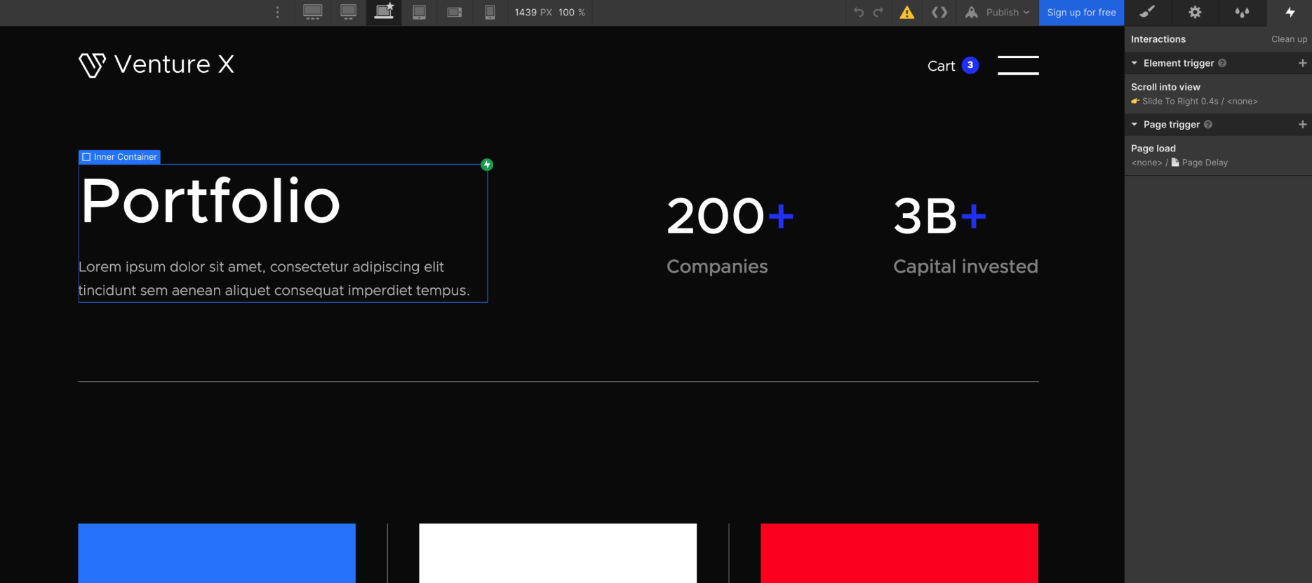 Animations - Venture X Webflow Template