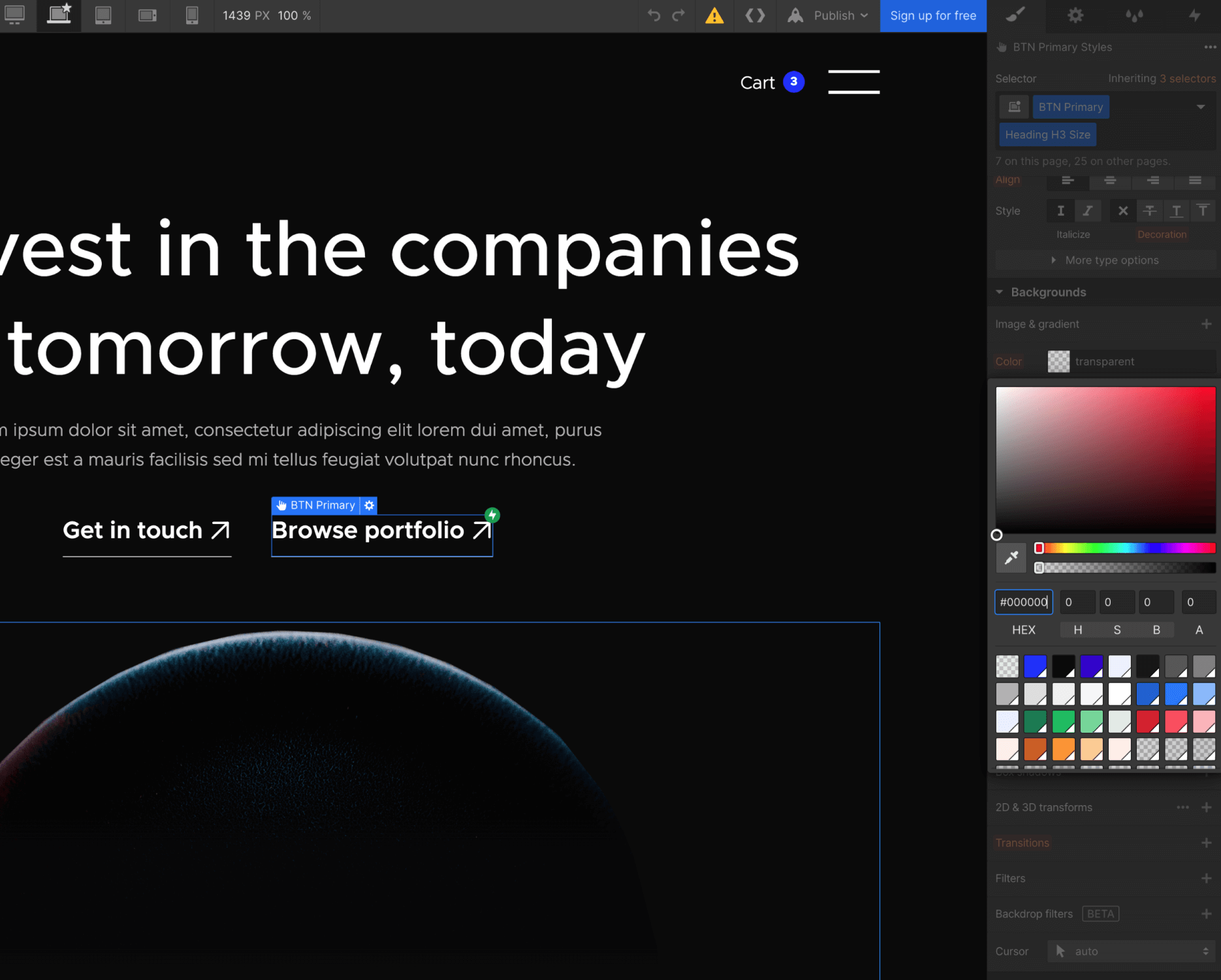 Color - Venture X Webflow Template
