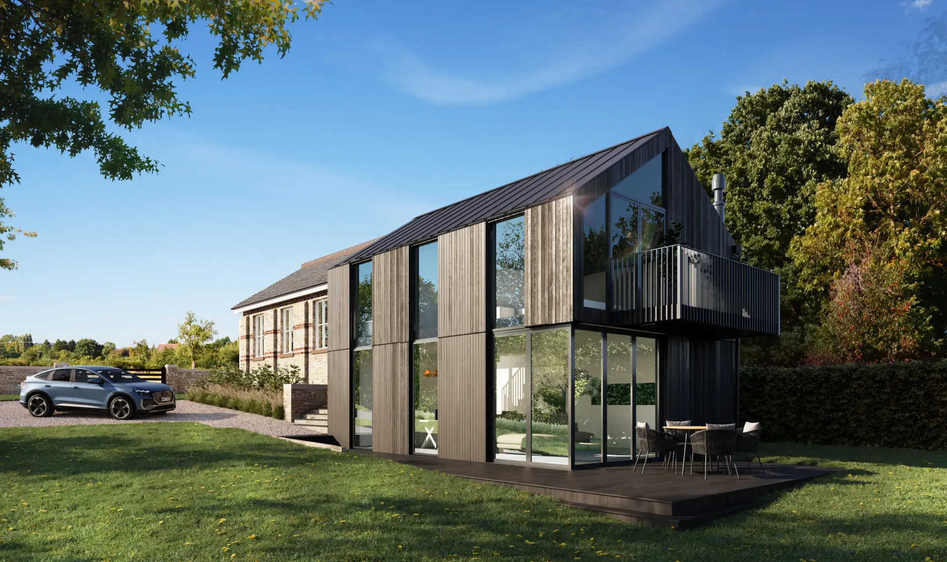 Modern Timber And Glass Extension To Historic Chapel Conversion