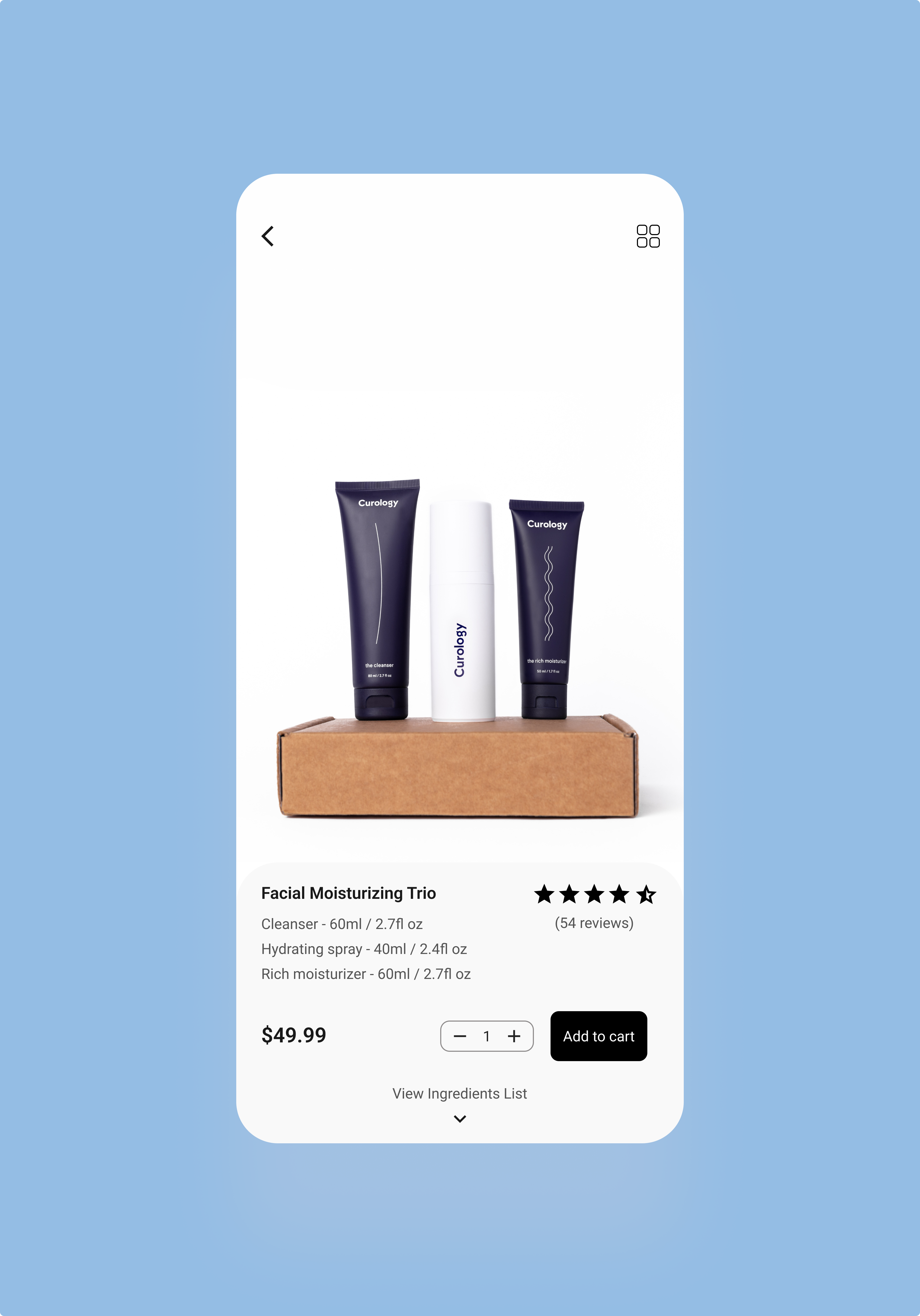 A screen for an e-commerce app