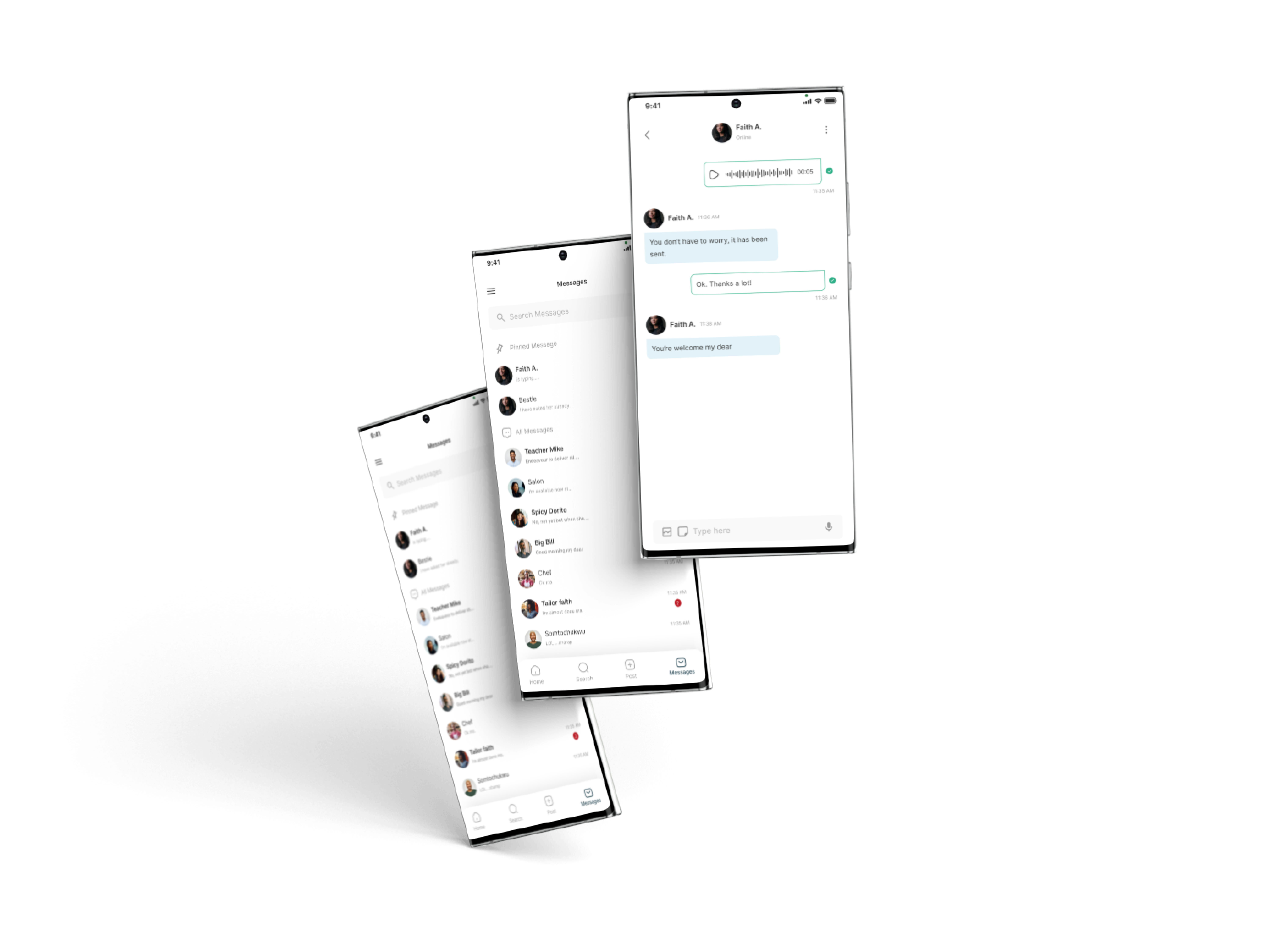 Galaxy phone screen for pages of an app