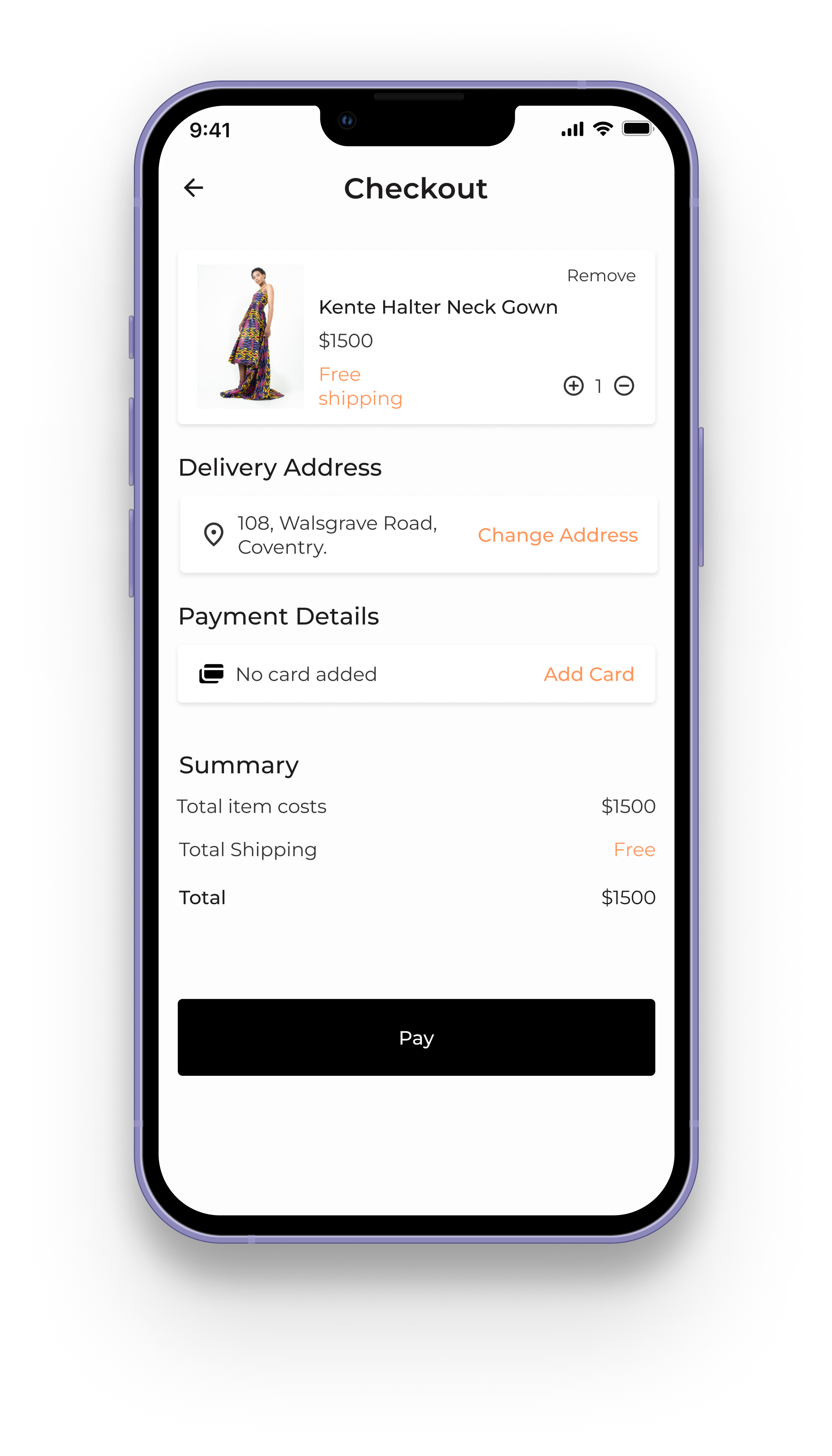 iphone 14 pro phone screen for a checkout 
