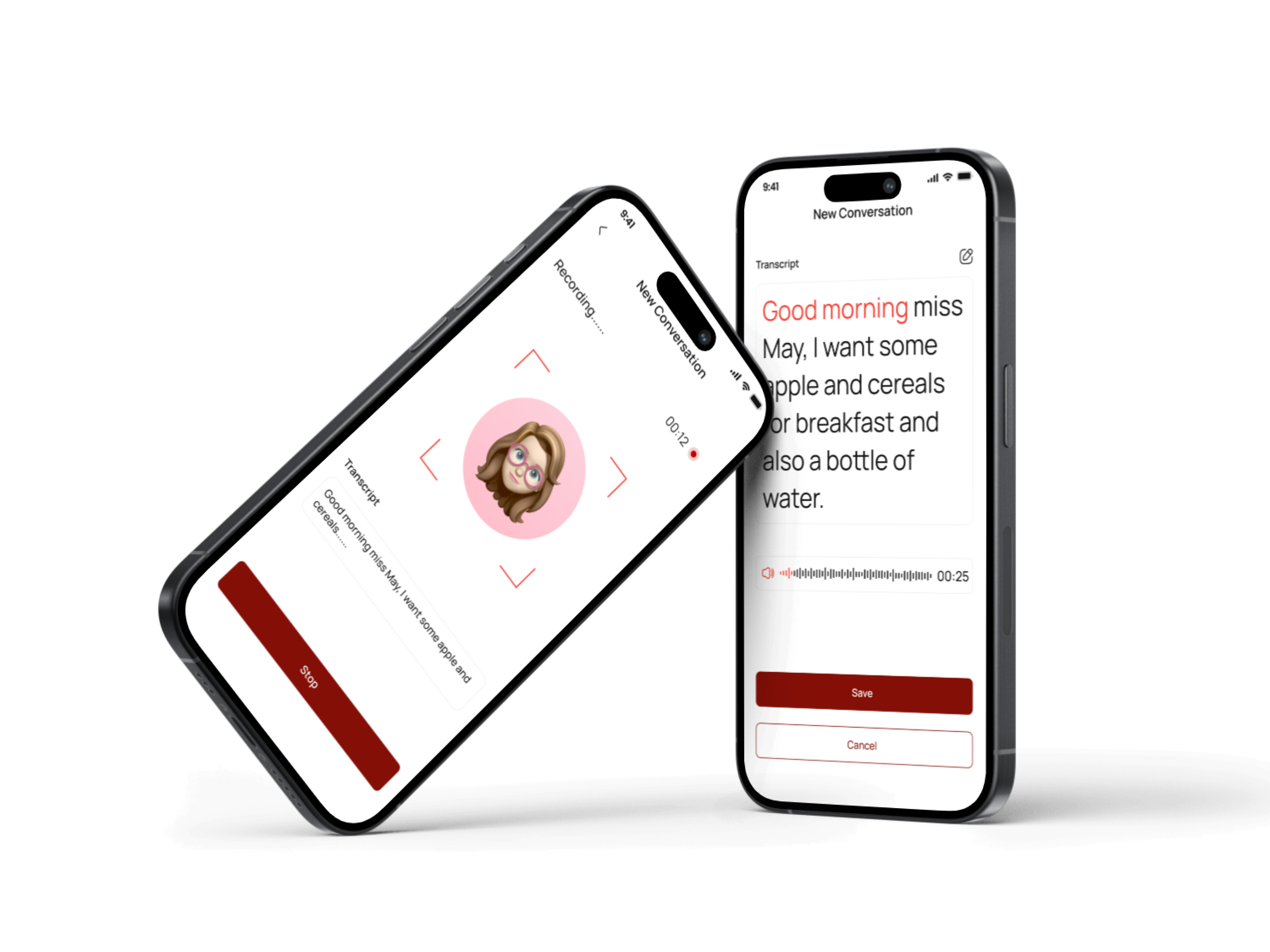Speech Assist app in iphone 15 mock up