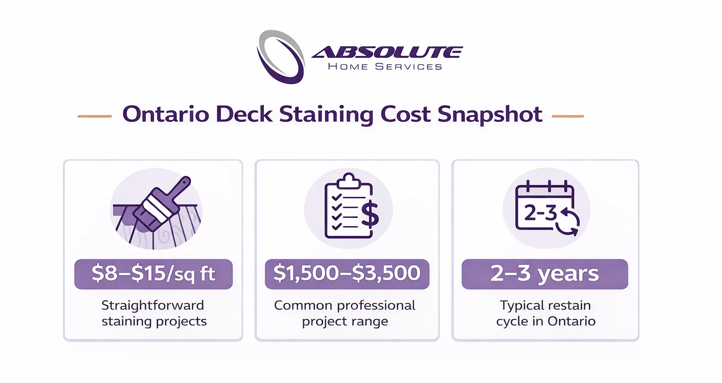 Ontario Deck Staining Cost Snapshot