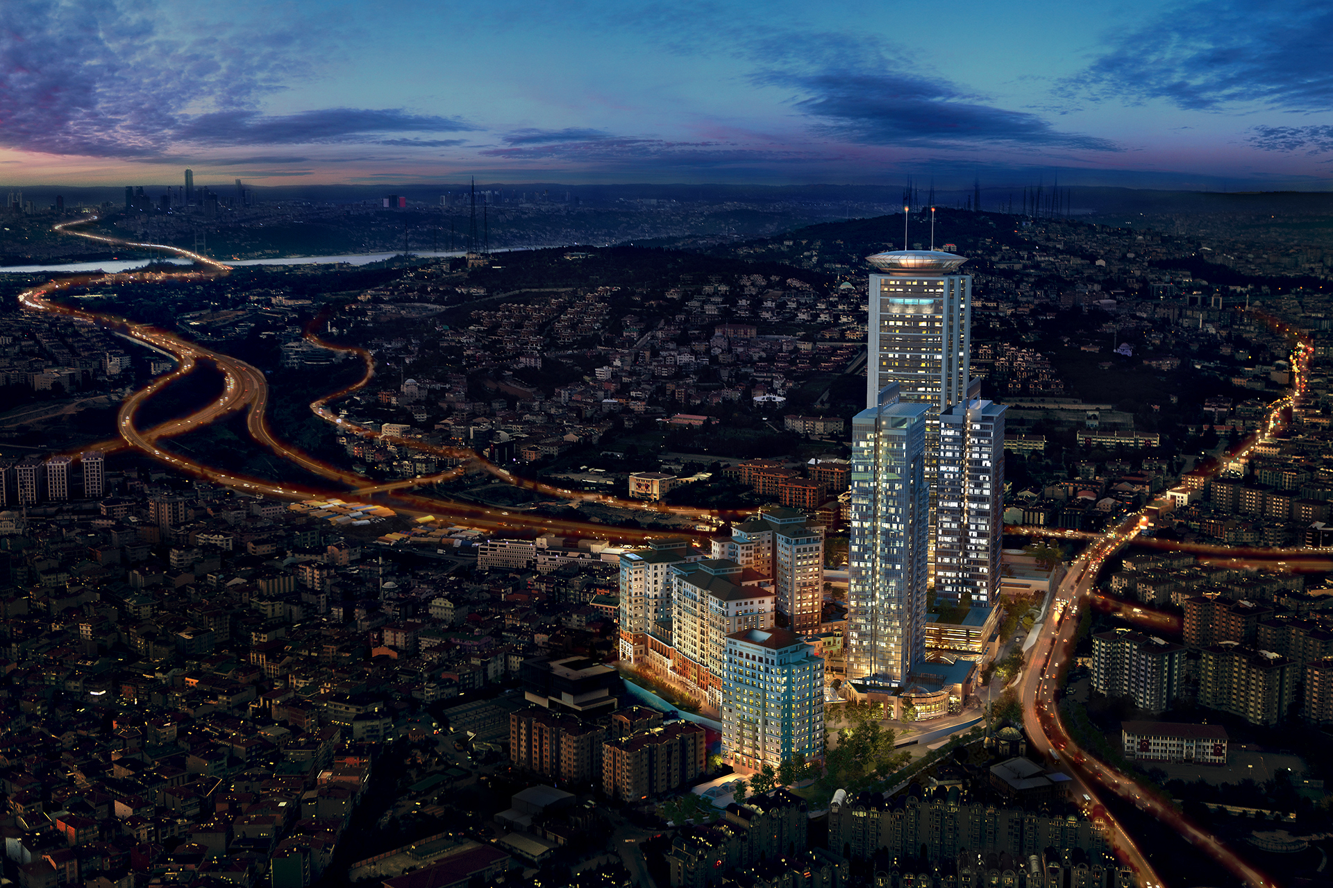 Emaar Square aerial view of retail complex in Istanbul, Turkey