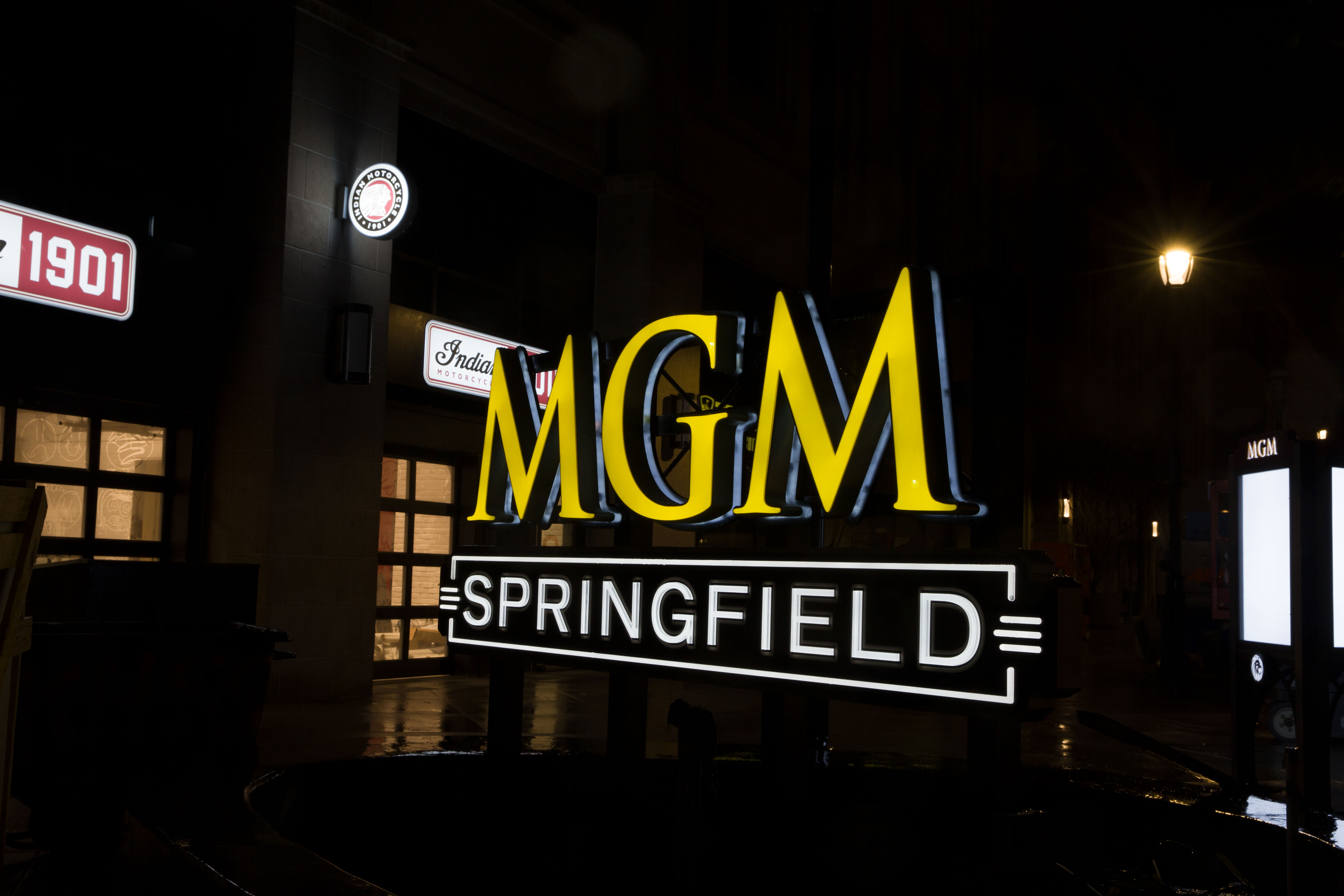 MGM Springfield exterior building identification, designed by Two Twelve