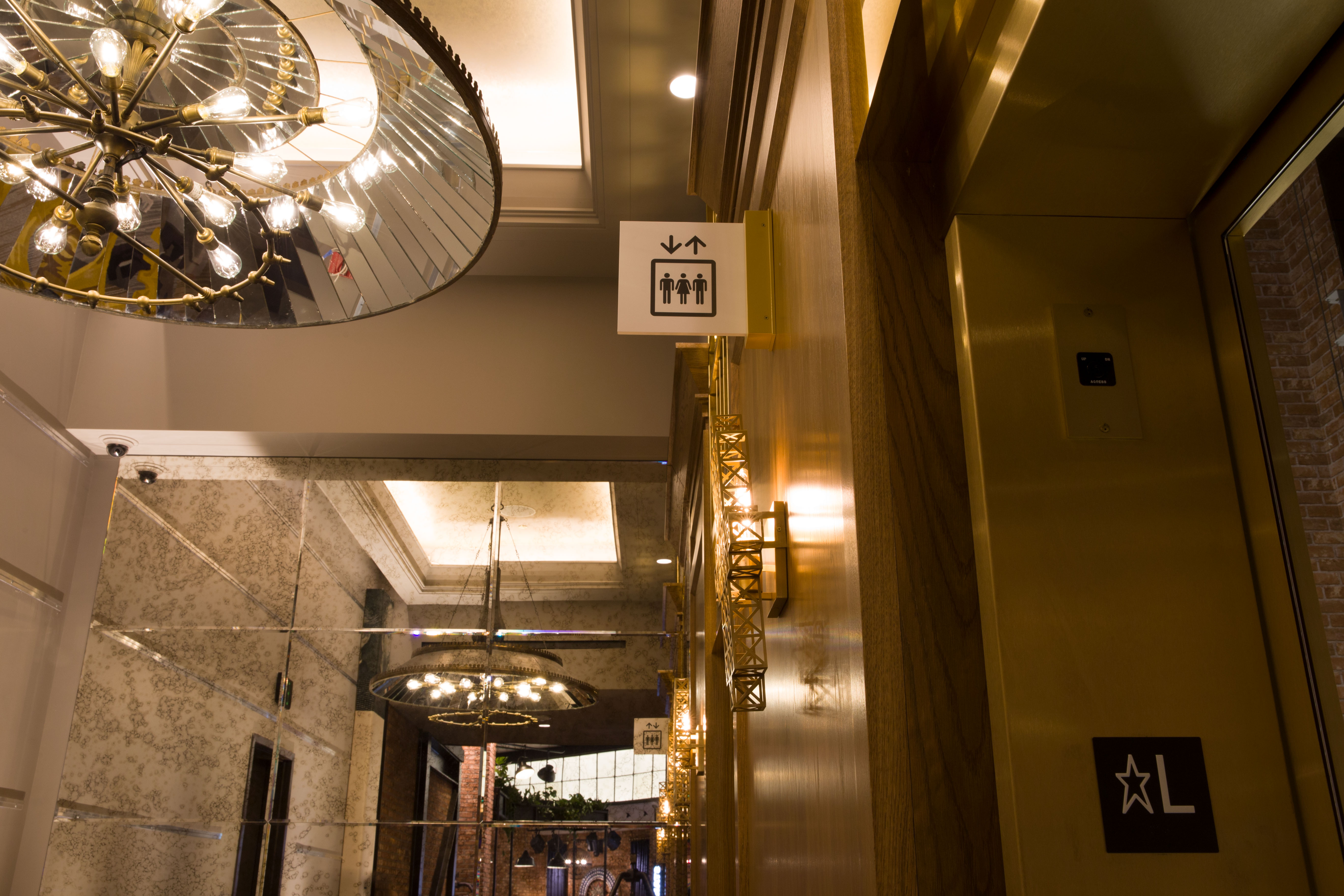 MGM Springfield flag-mounted elevator sign, designed by Two Twelve