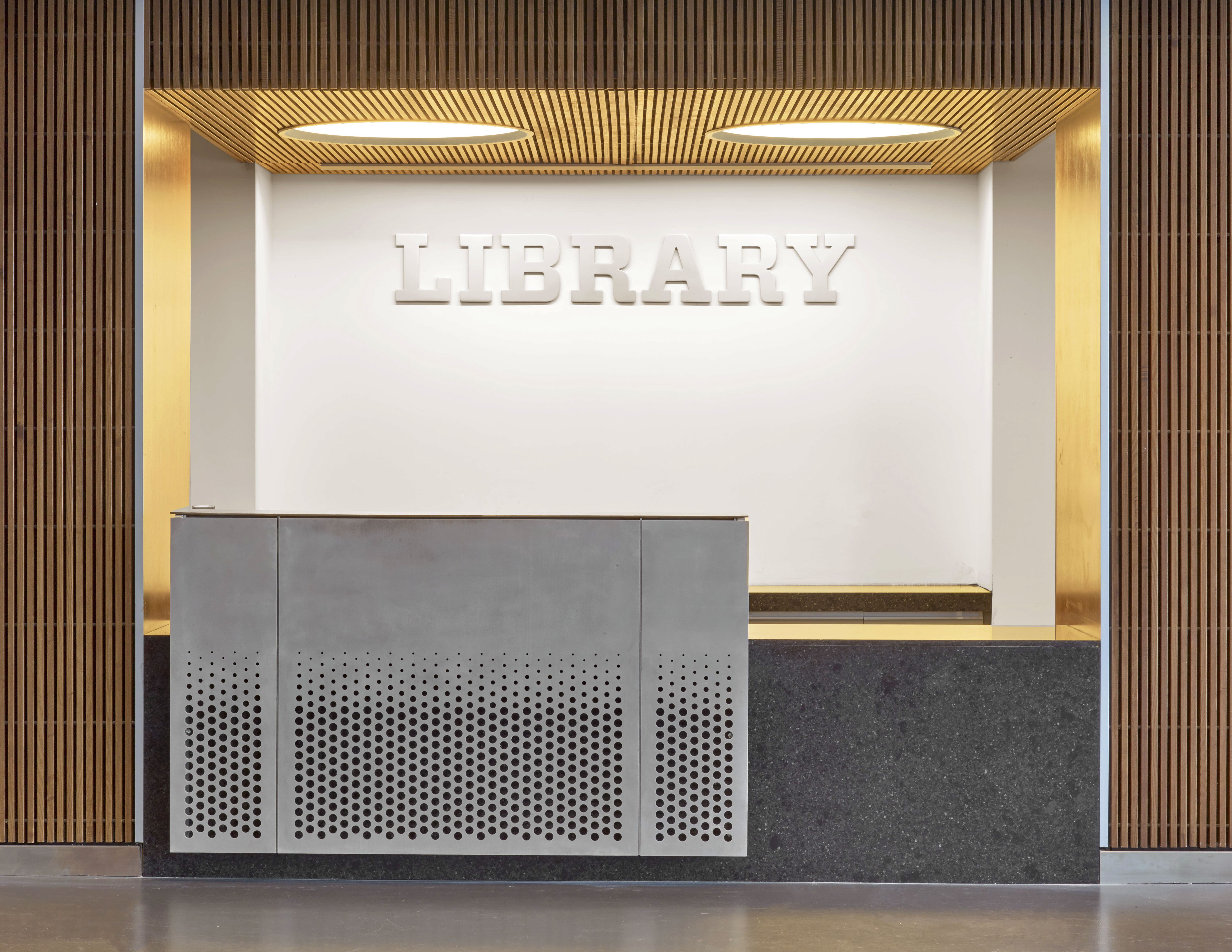 New York Police Academy interior library vestibule, designed by Two Twelve