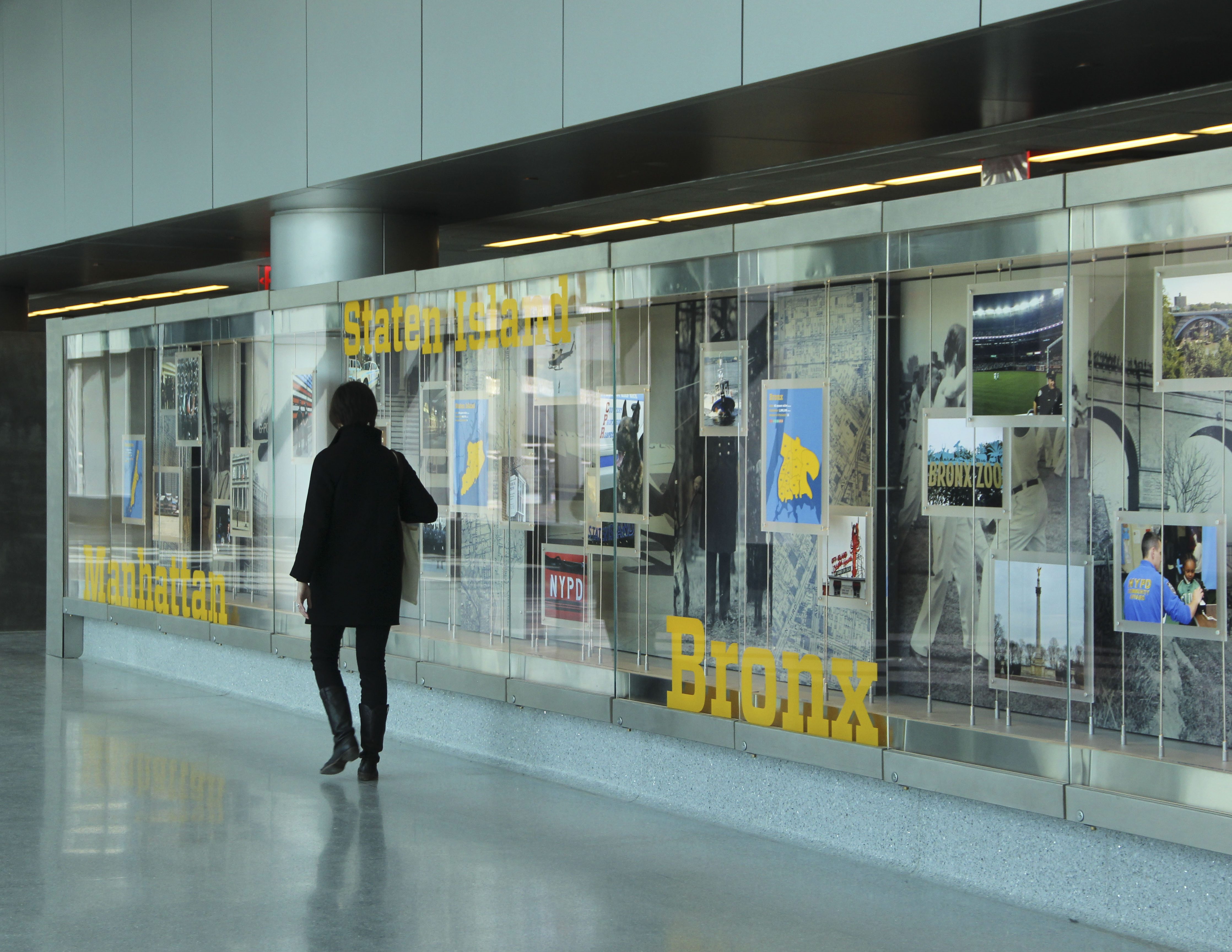 New York Police Academy interior history panels, designed by Two Twelve