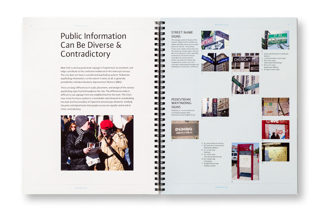 NYC I Walk Master Plan page spreads, designed by Two Twelve