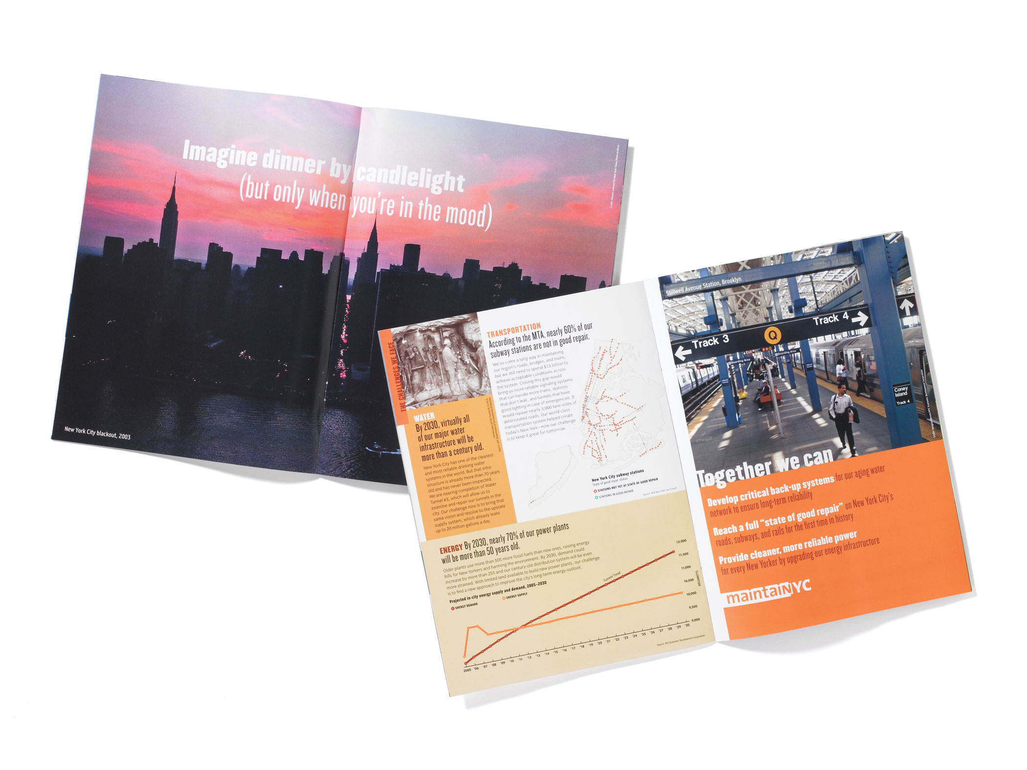 PlaNYC page spreads, designed by Two Twelve