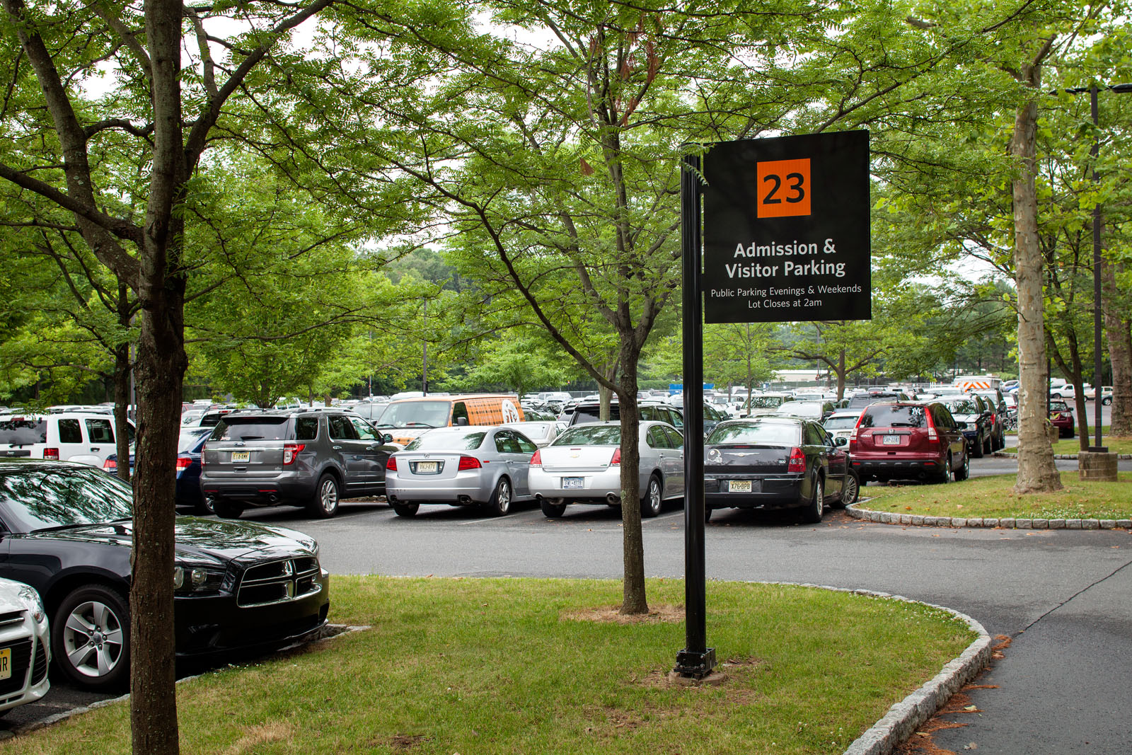 Princeton University exterior post-mounted admission and visitor parking sign, designed by Two Twelve