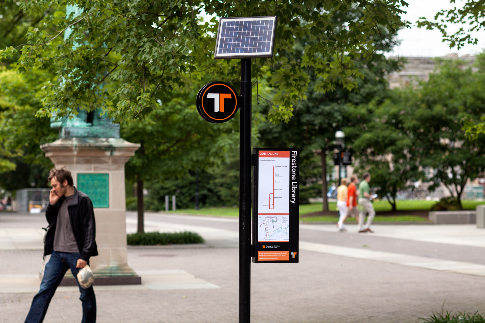 Princeton University Firestone Library T bus stop, designed by Two Twelve