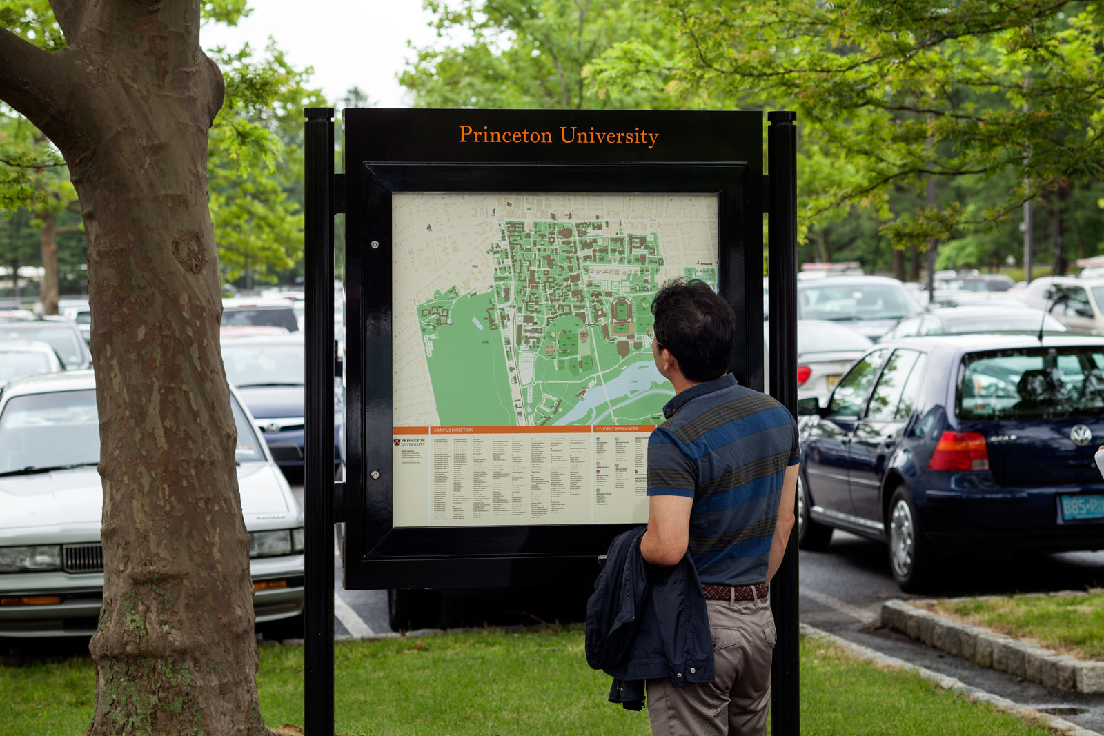 Princeton University exterior campus map post-mounted in enclosure, designed by Two Twelve