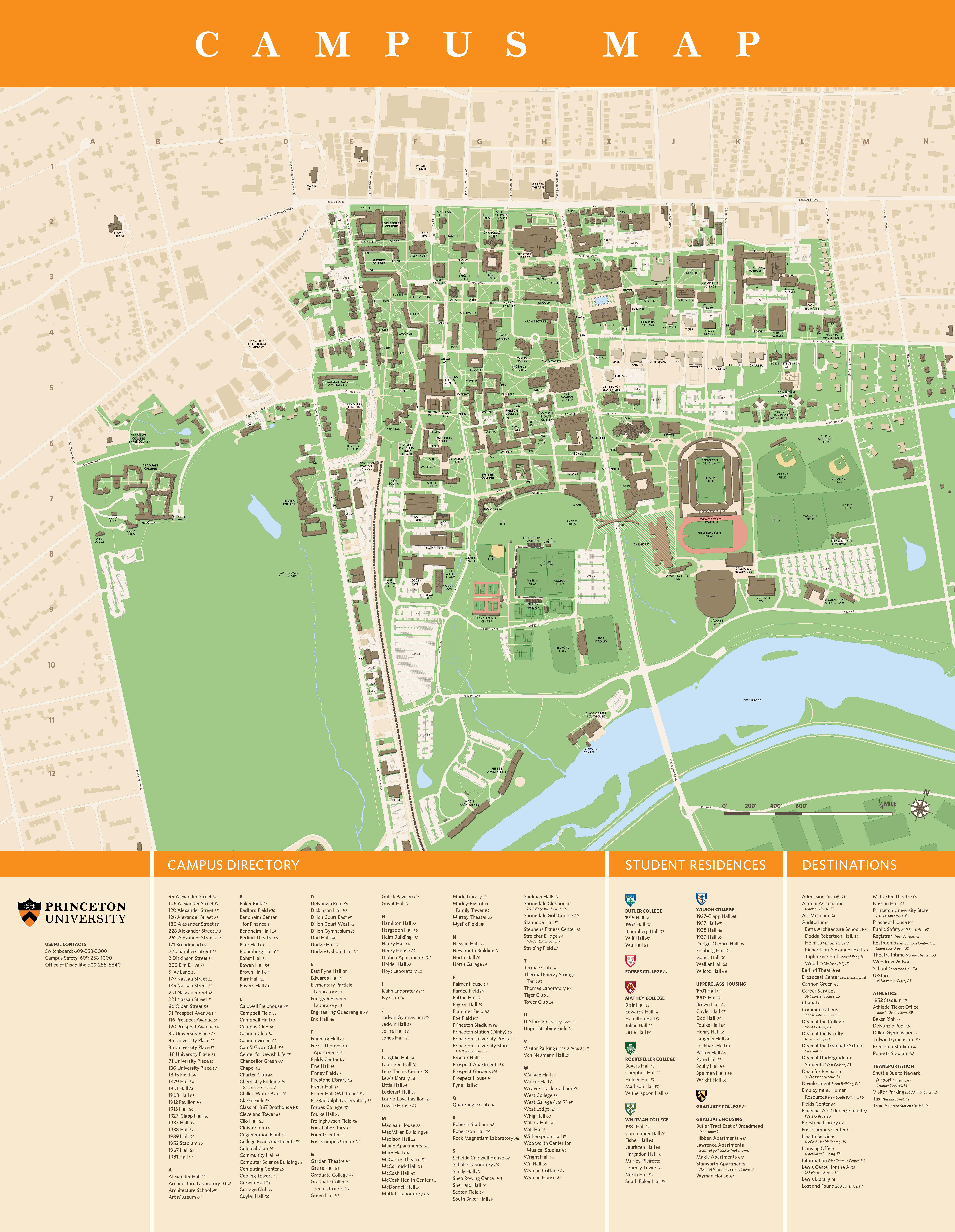 Princeton University campus map, designed by Two Twelve