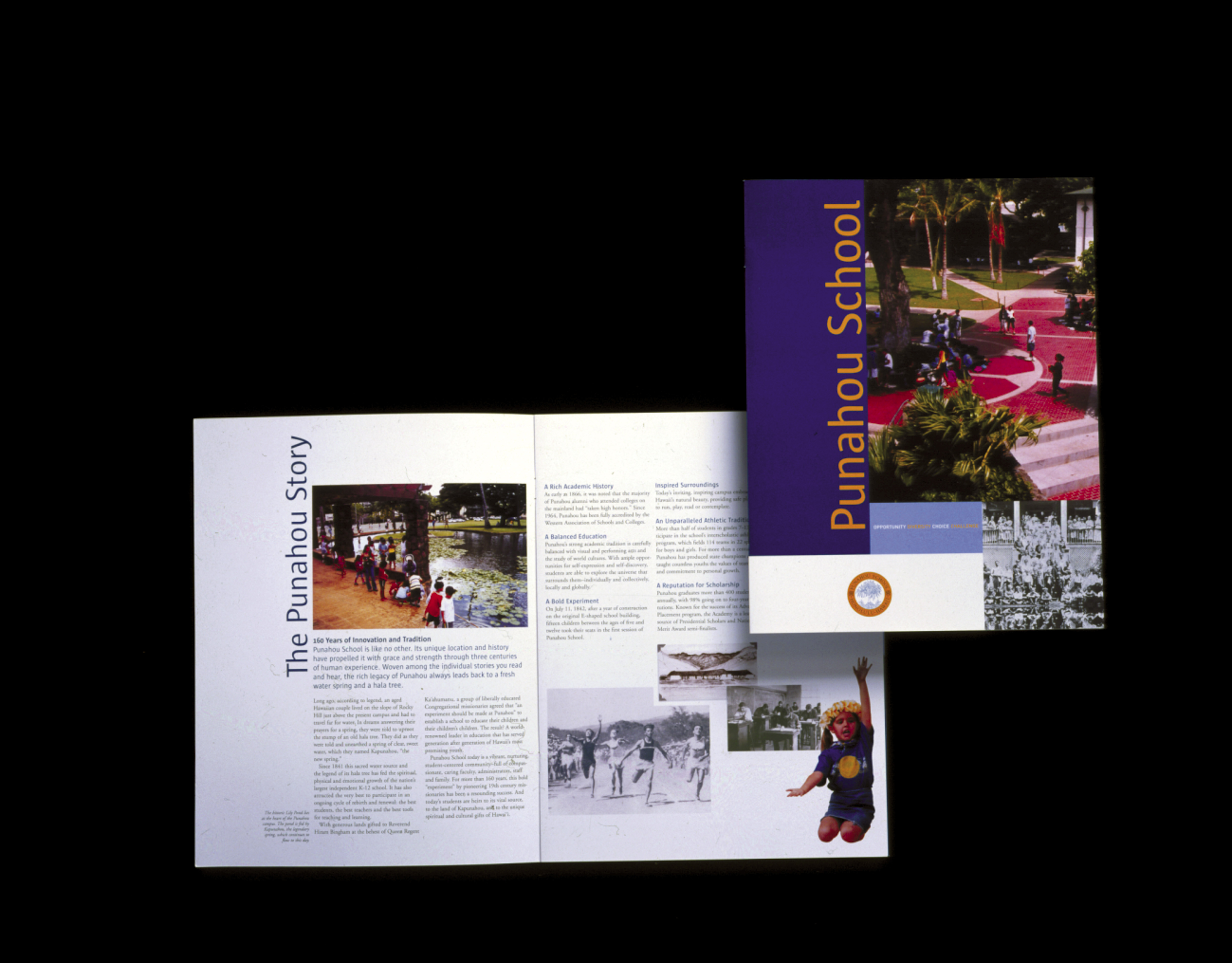 Punahou School page spreads, designed by Two Twelve