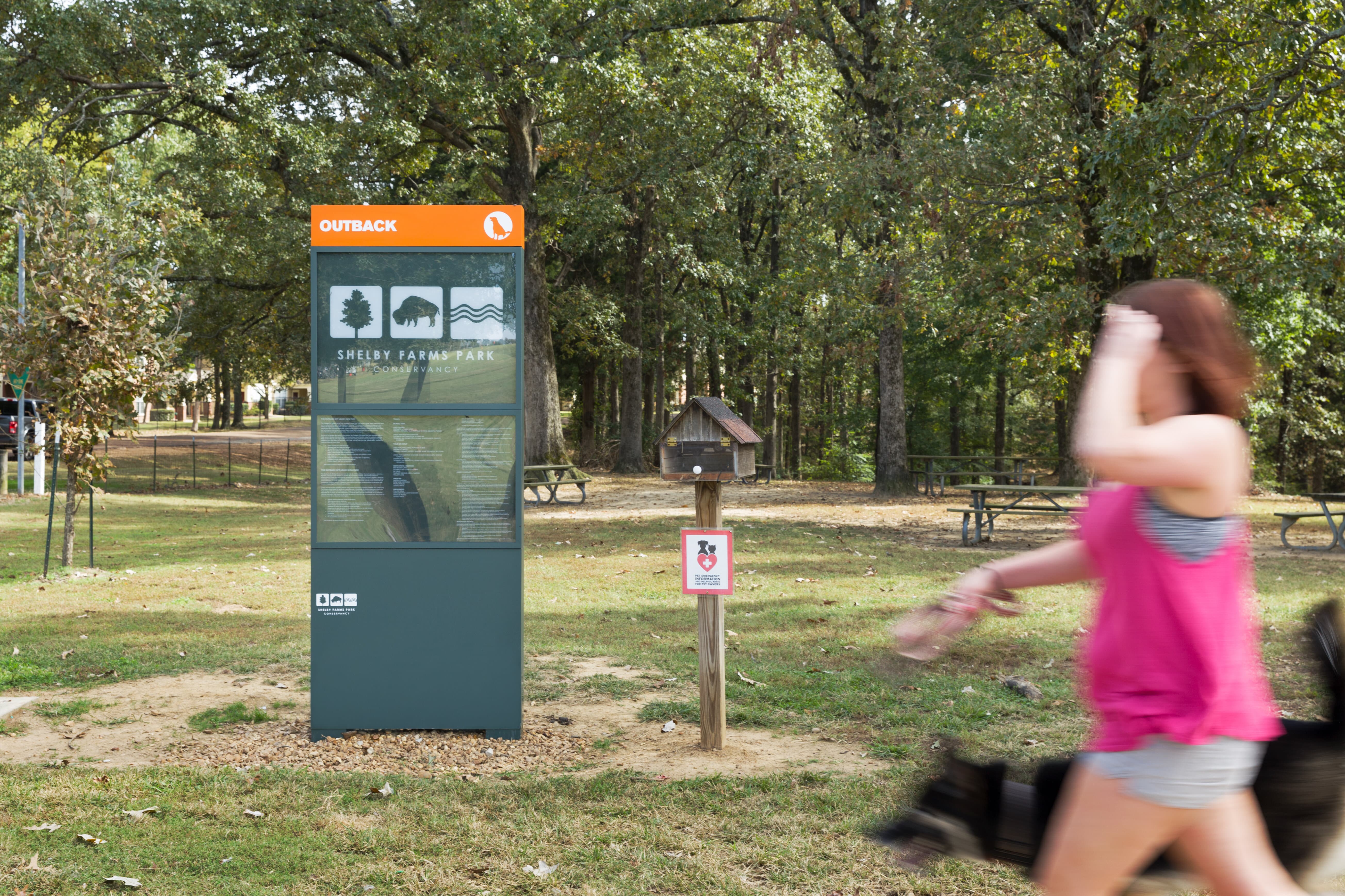 Shelby Farms conservancy sign with rules and regulations, designed by Two Twelve