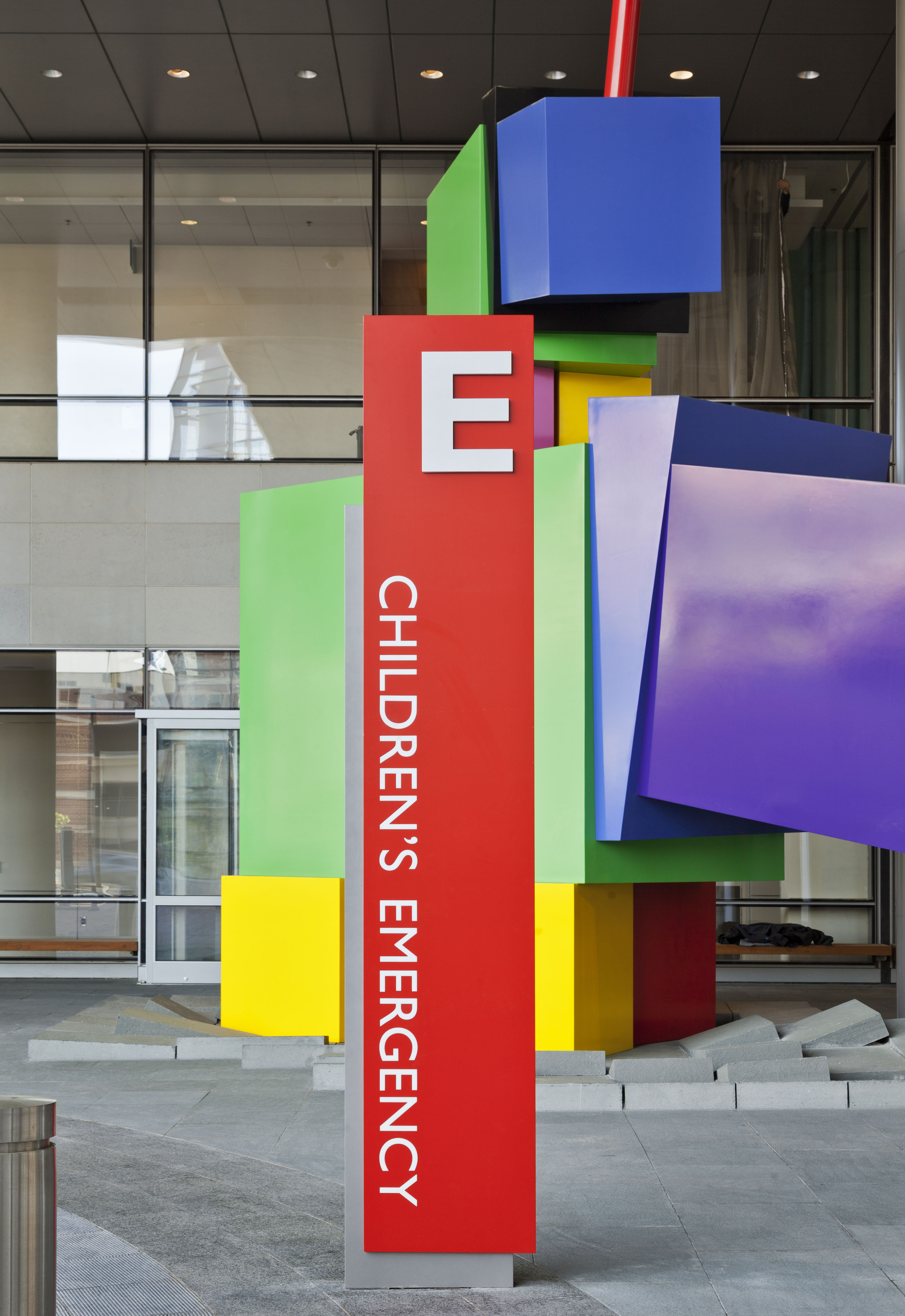 The Johns Hopkins Hospital children's emergency sign and sculpture, designed by Two Twelve