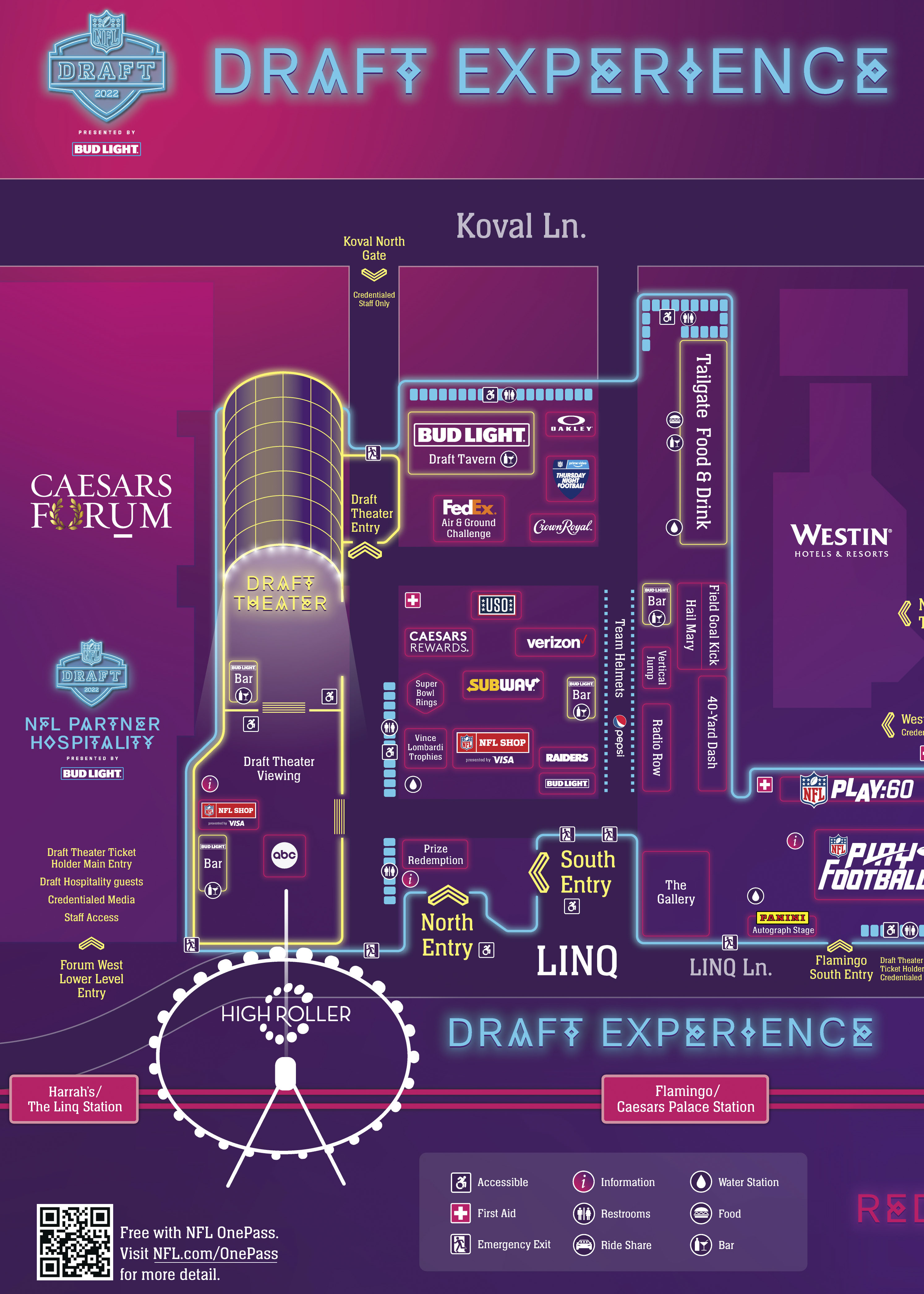 2022 NFL Draft Las Vegas custom event map, designed by Two Twelve