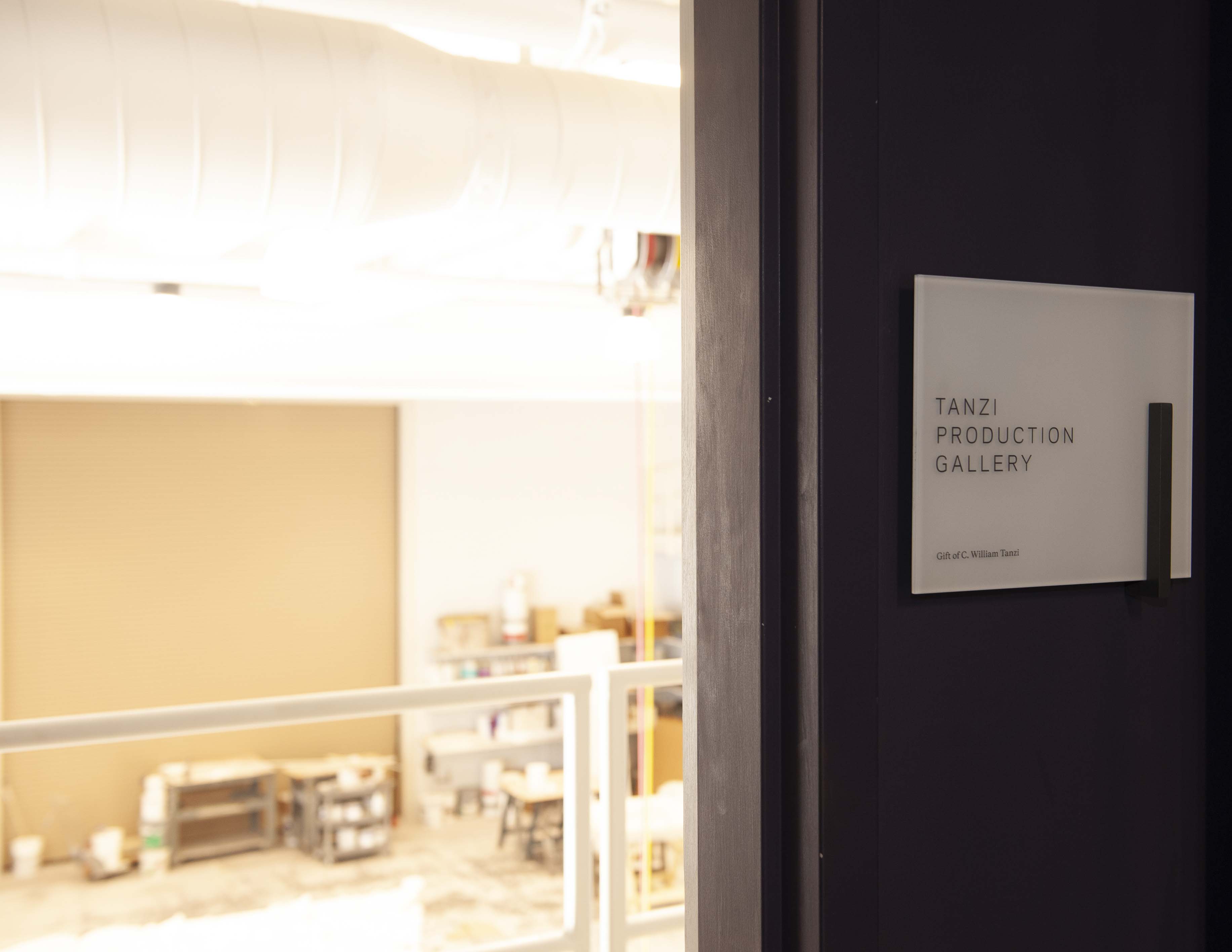 The Santa Fe Opera room sign in glass with stainless steel, designed by Two Twelve