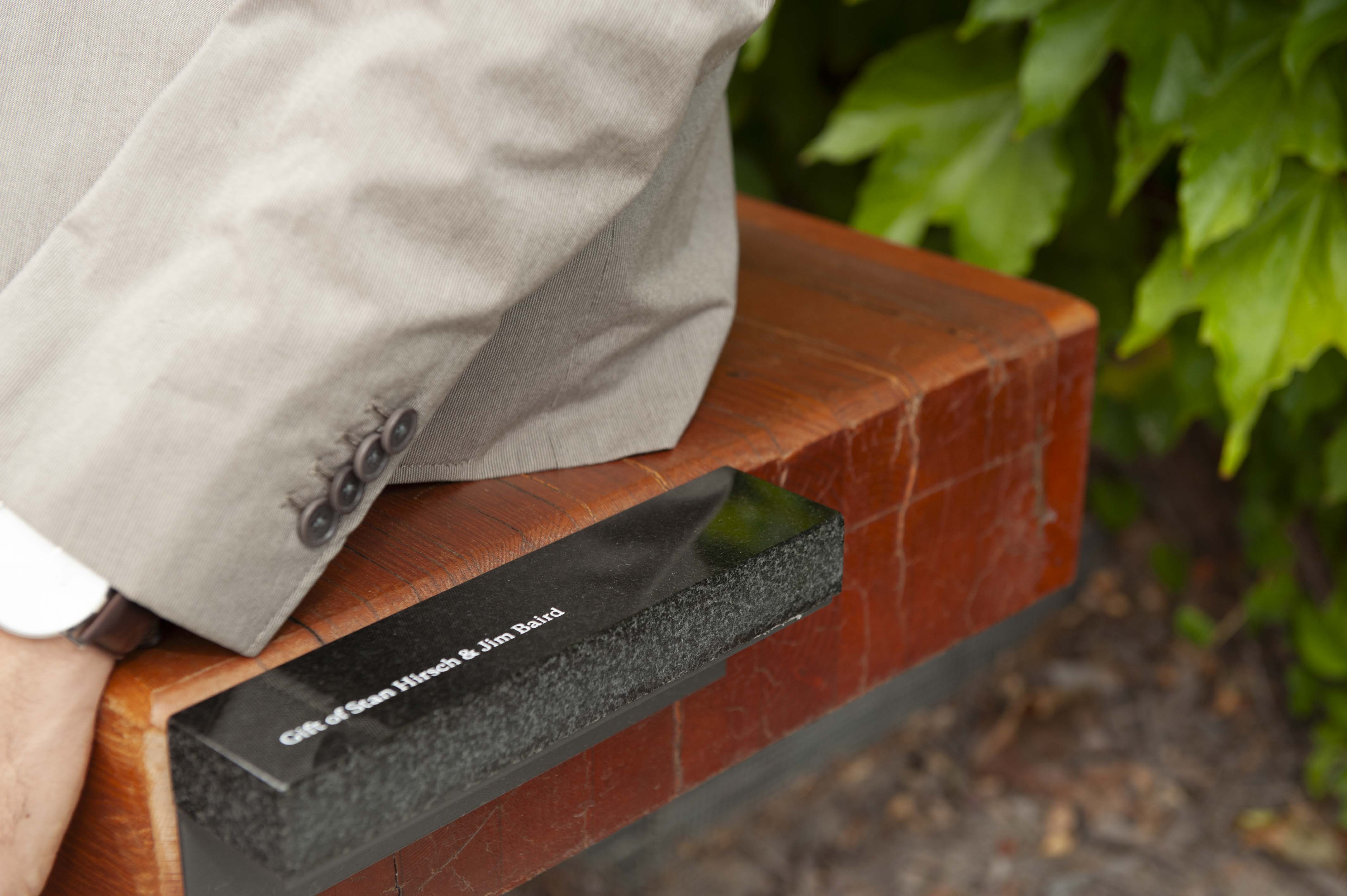The Santa Fe Opera bench seating donor sign in marble, designed by Two Twelve