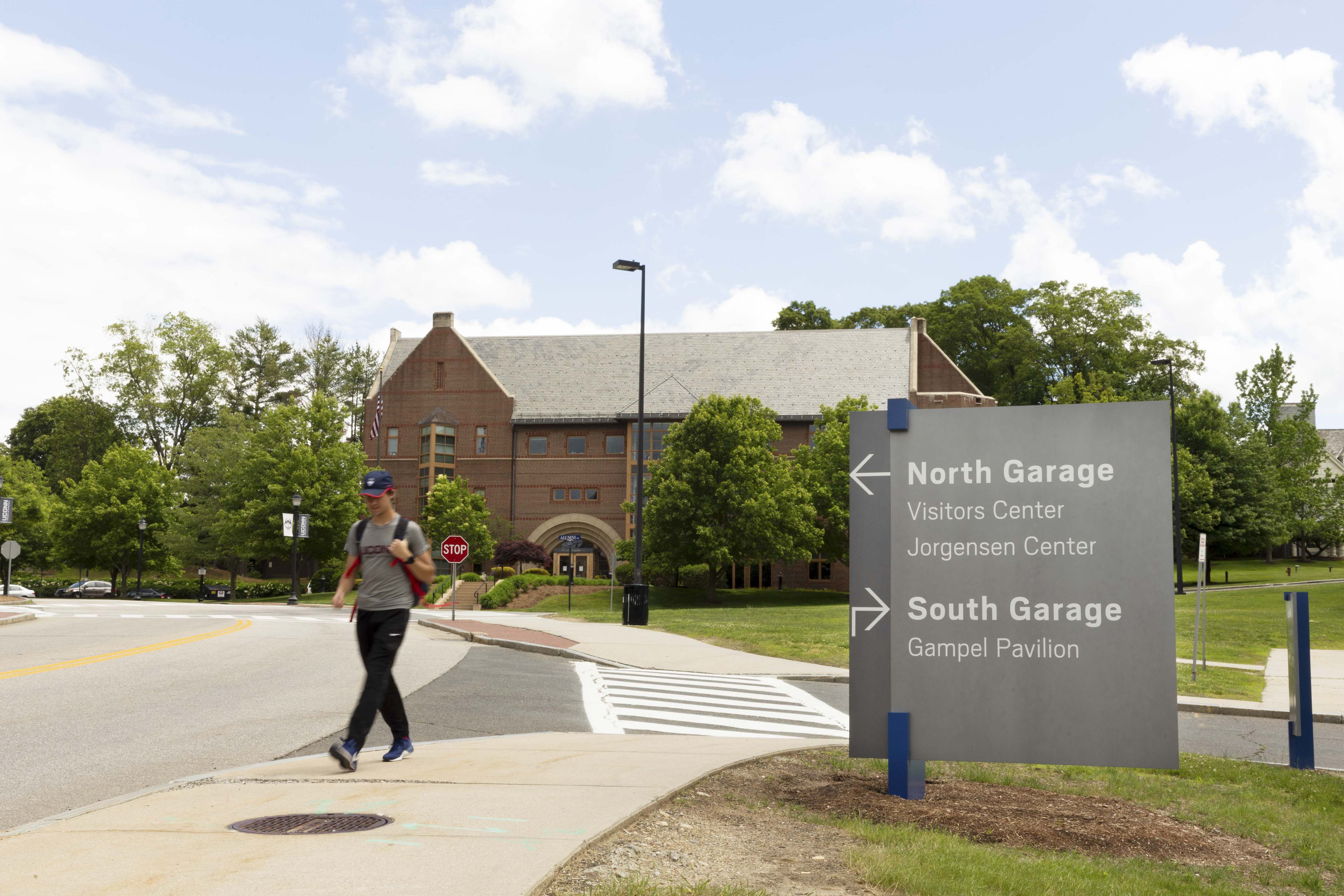 University of Connecticut small vehicular post-mounted signage, designed by Two Twelve