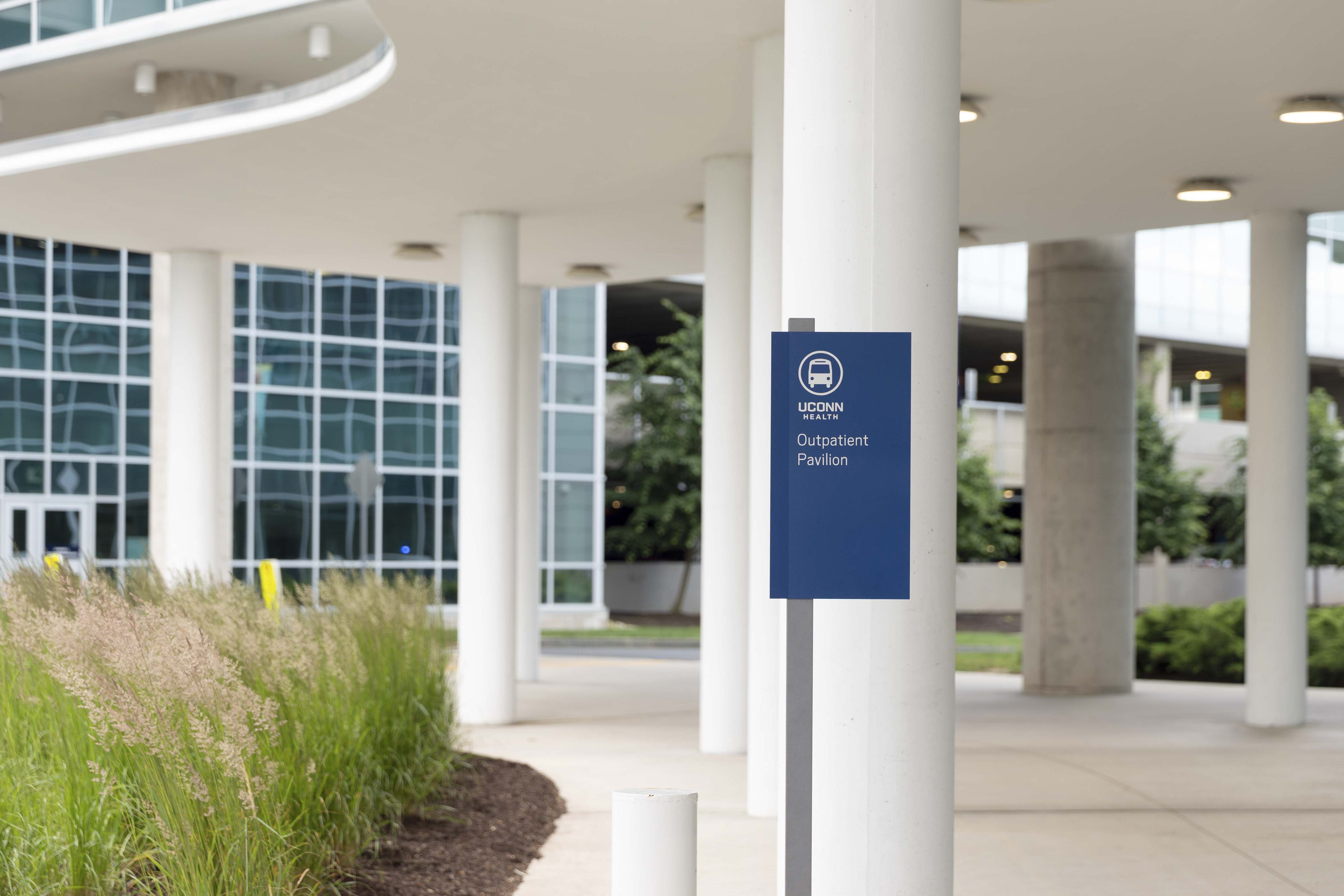 University of Connecticut post-mounted bus stop signage, designed by Two Twelve
