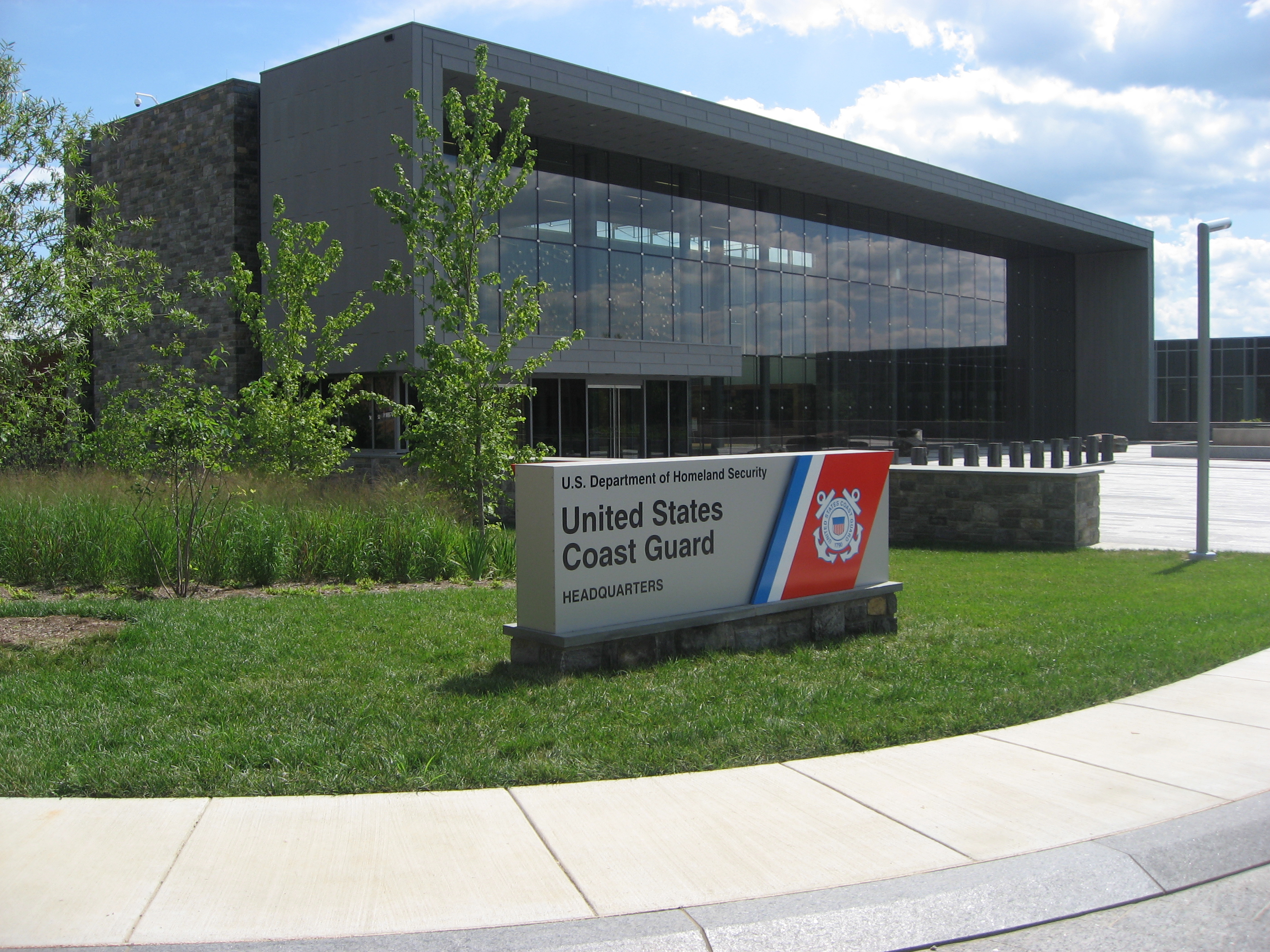 US Department of Homeland Security exterior building identification, designed by Two Twelve