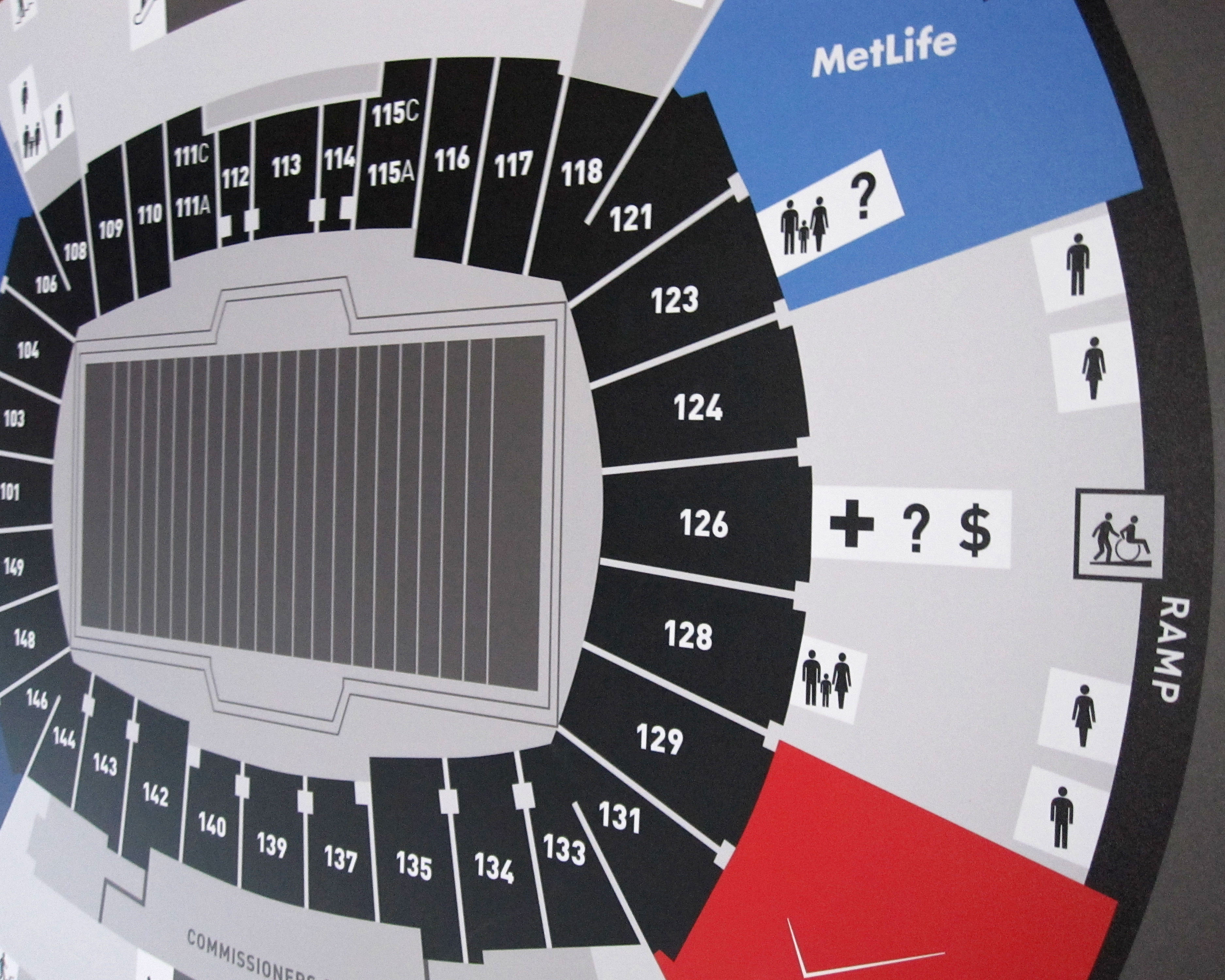 MetLife Stadium interior stadium map, designed by Two Twelve