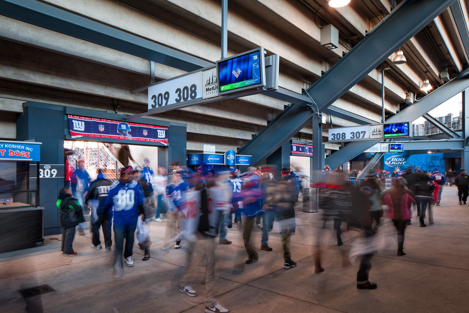MetLife Stadium Giants blue LED section numbers, designed by Two Twelve