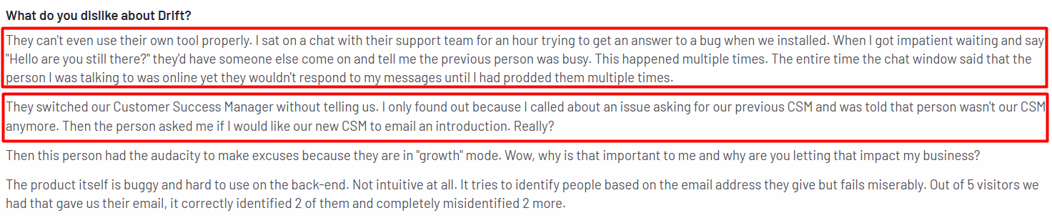 Drift User review on G2