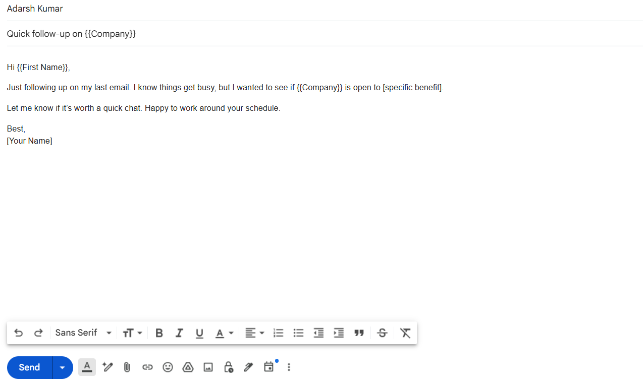 Follow-up email