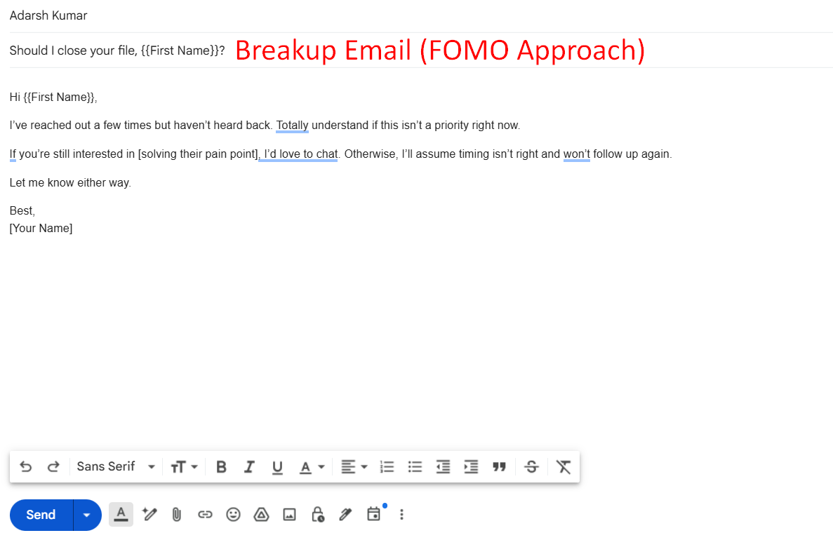 Follow-up email