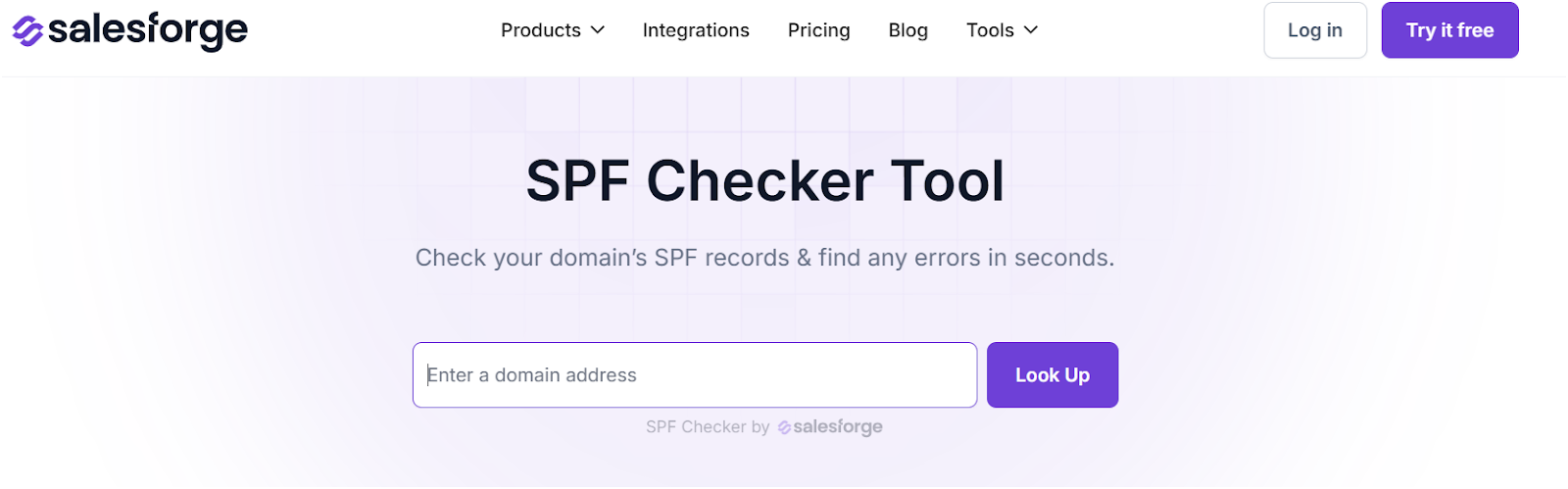 SPF checker in Salesforge