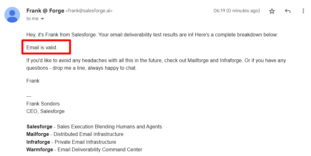 Email Deliverability Test