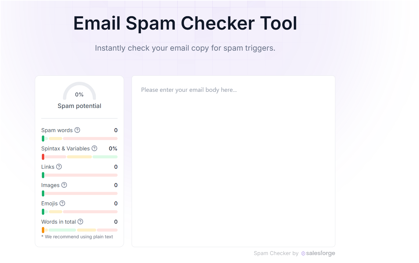 Spam Checker by Salesforge