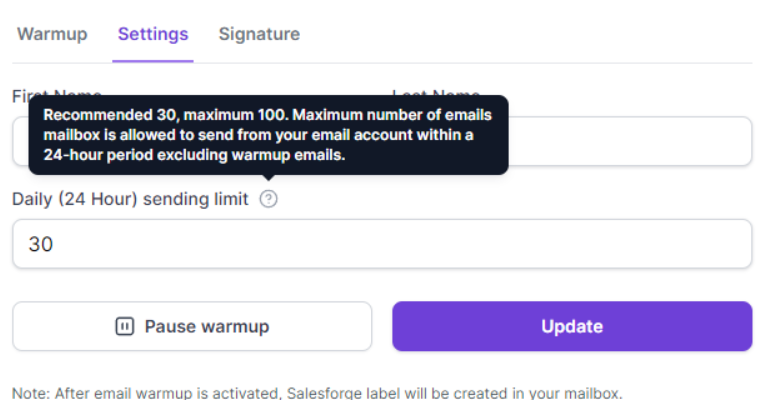 Automated warm-up feature