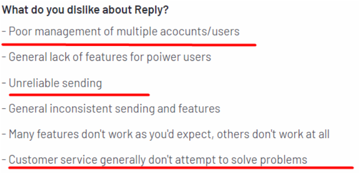 Reply.io User review on G2