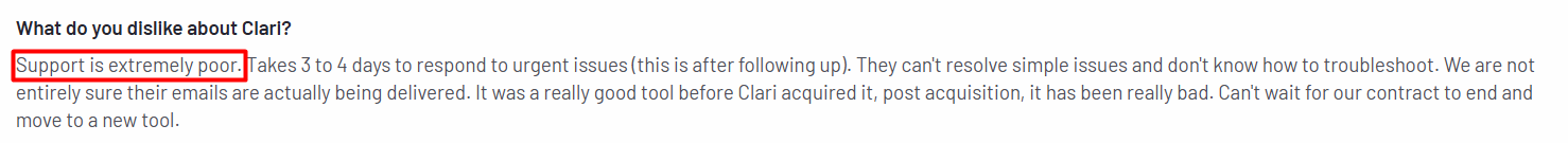 G2 review on Clari Copilot